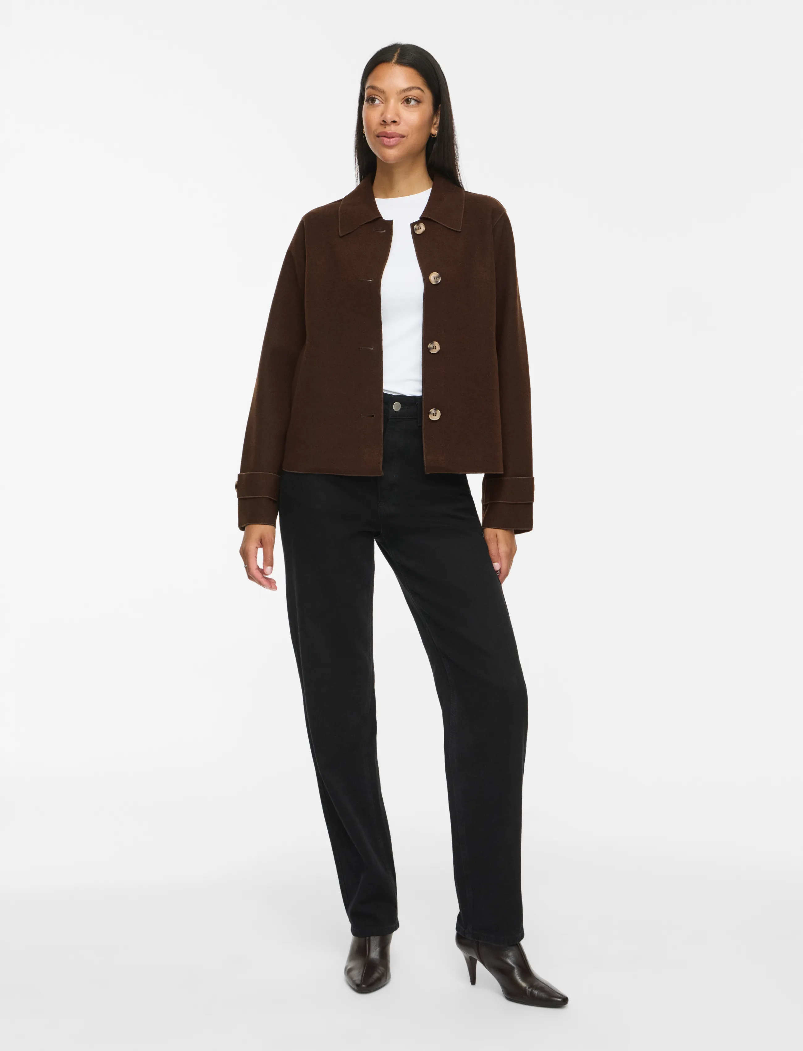 Vila - VIJUICE L/S SHORT JACKET - NOOS - coffee bean - 4