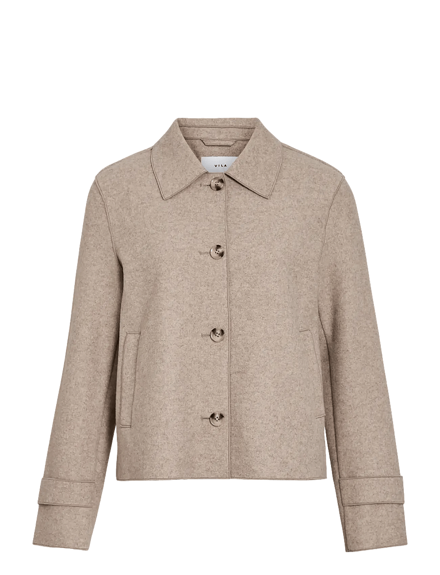 Vila - VIJUICE L/S SHORT JACKET - NOOS - winterjacken - natural melange - 1