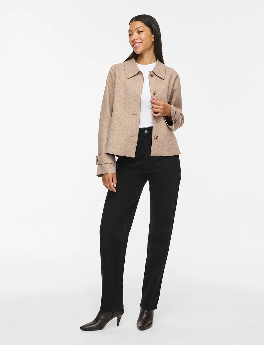 Vila - VIJUICE L/S SHORT JACKET - NOOS - winterjacken - natural melange - 4