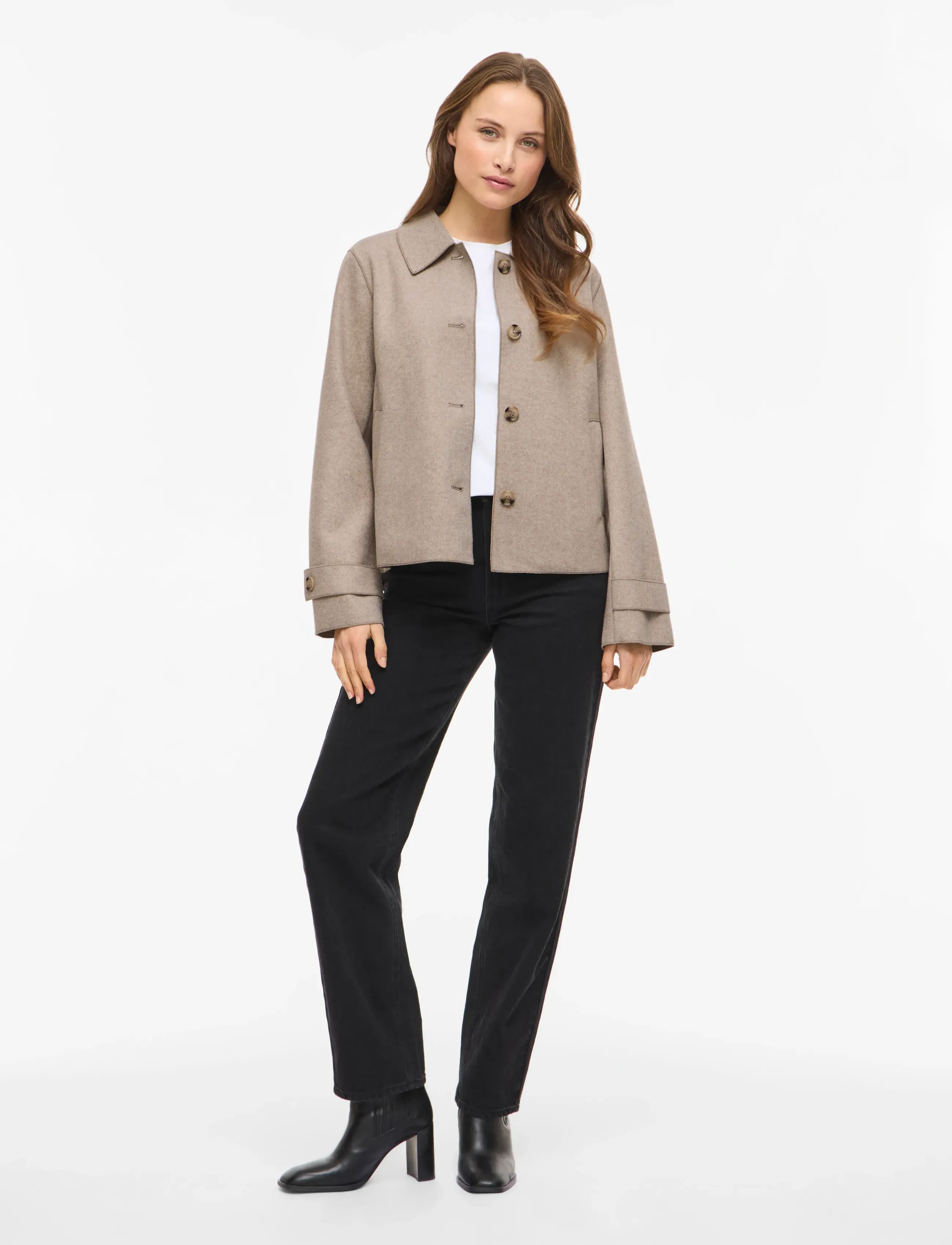Vila - VIJUICE L/S SHORT JACKET - NOOS - natural melange - 4
