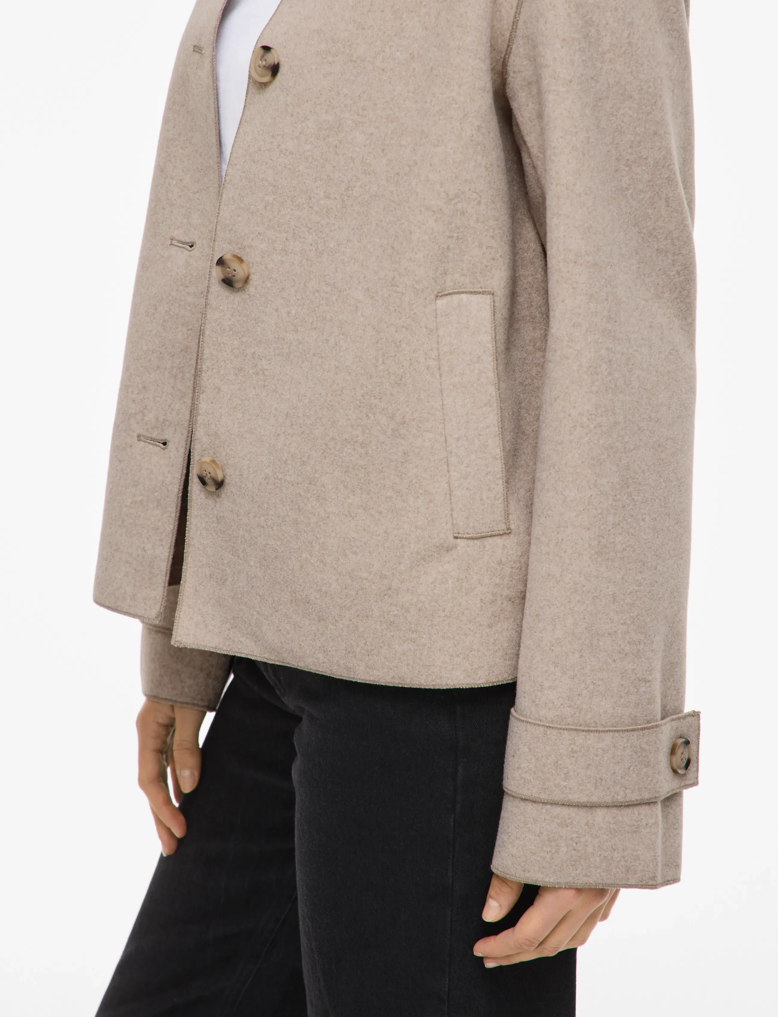 Vila - VIJUICE L/S SHORT JACKET - NOOS - natural melange - 5