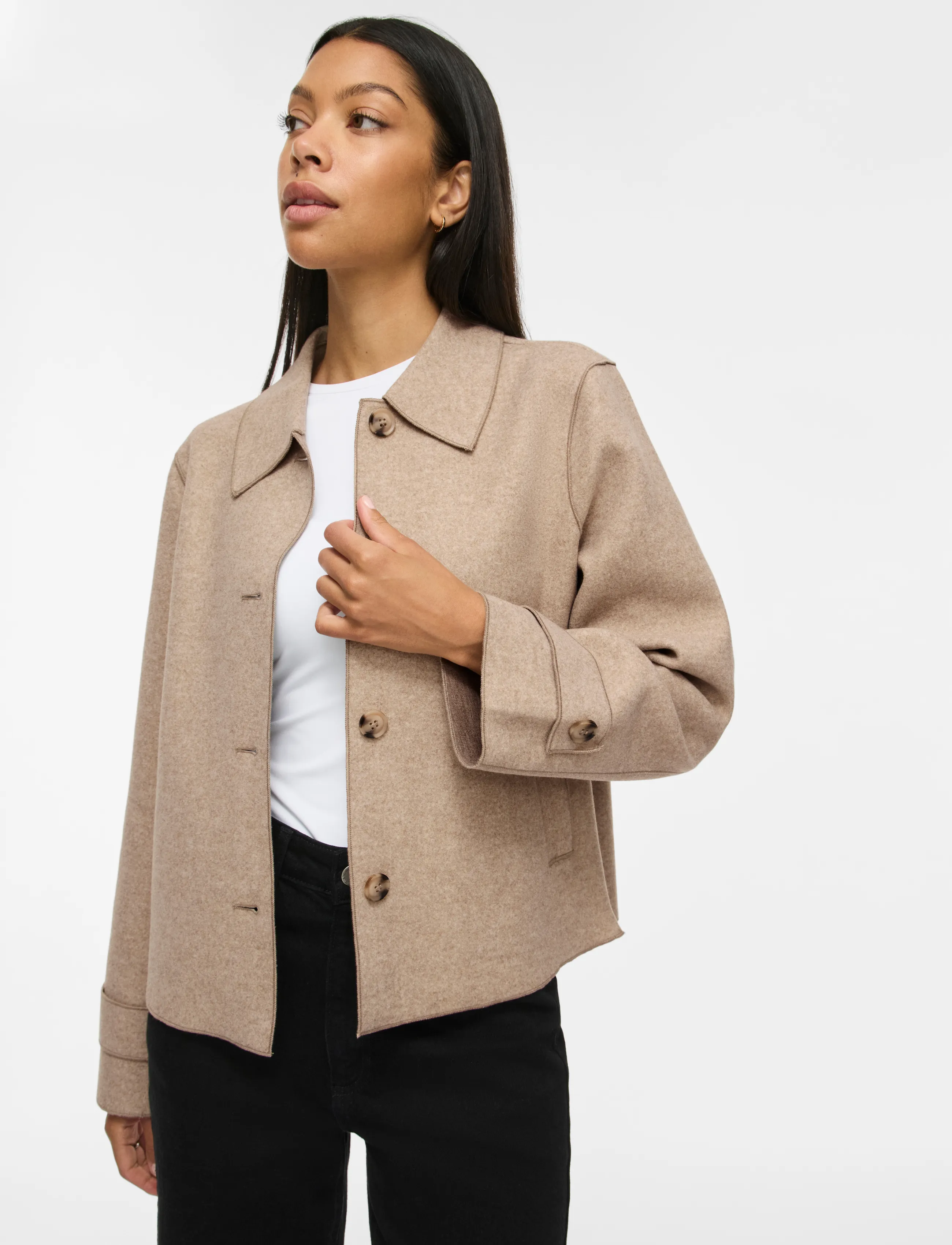 Vila - VIJUICE L/S SHORT JACKET - NOOS - winterjacken - natural melange - 5