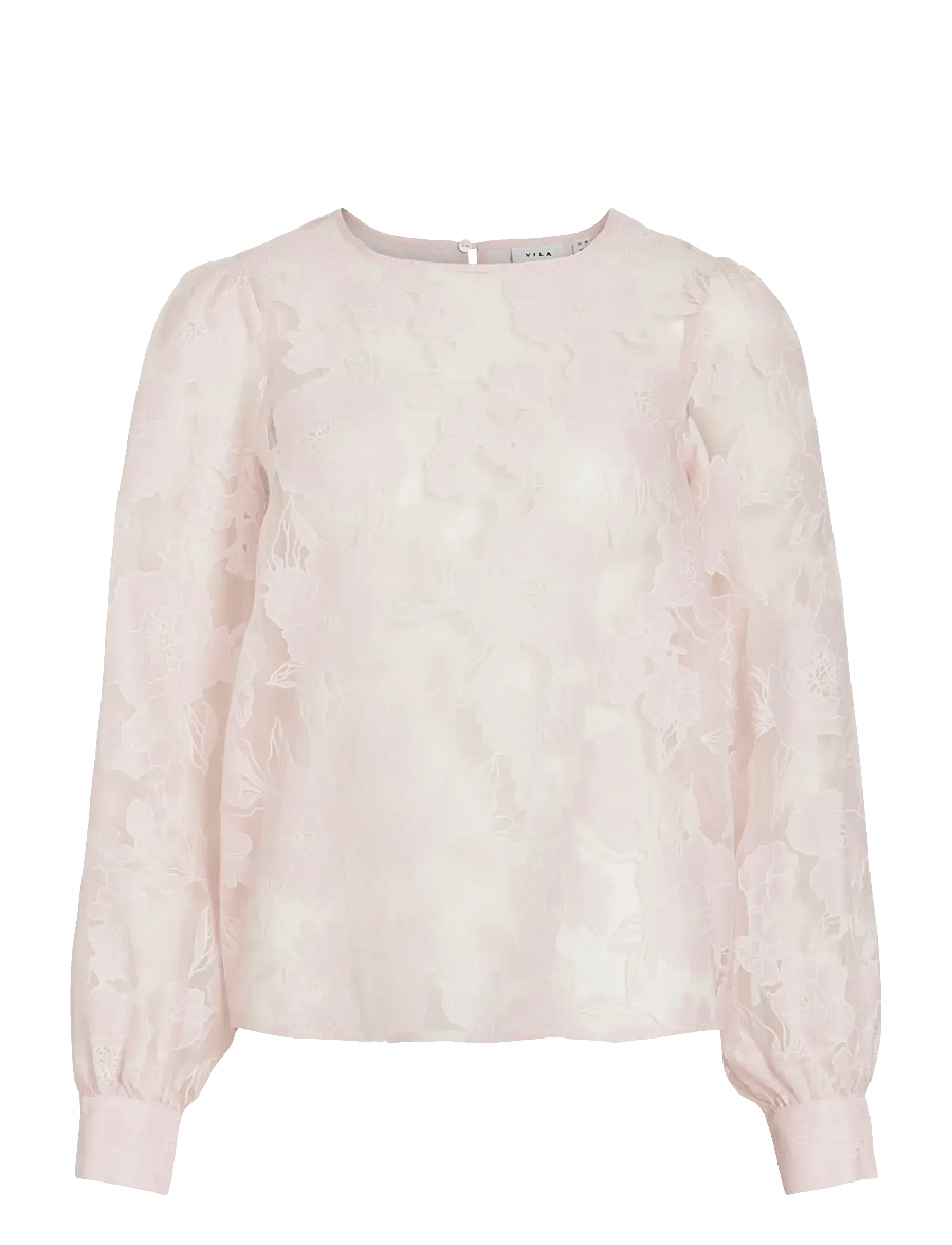 Vila - VIBILLIE O-NECK L/S TOP - langærmede bluser - cherry blossom - 1