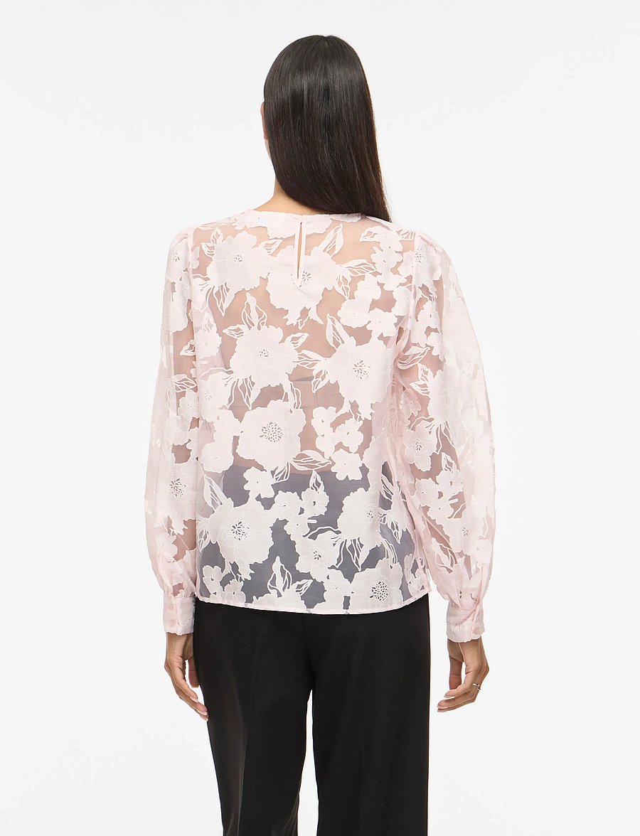Vila - VIBILLIE O-NECK L/S TOP - langærmede bluser - cherry blossom - 3