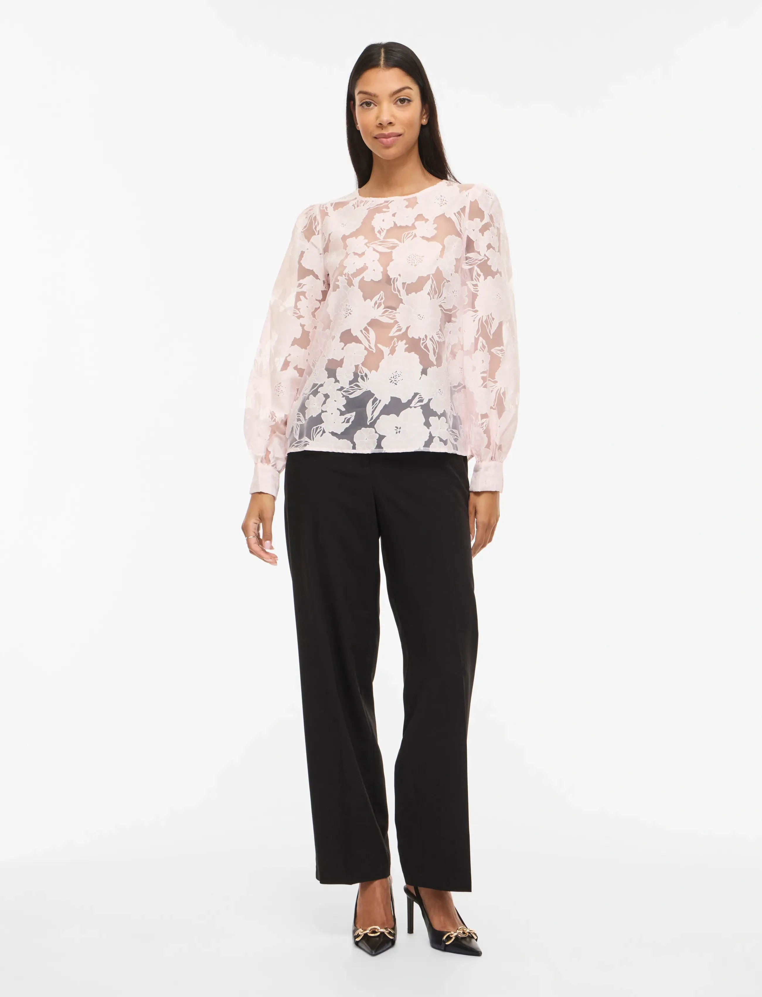 Vila - VIBILLIE O-NECK L/S TOP - pikkade varrukatega pluusid - cherry blossom - 4