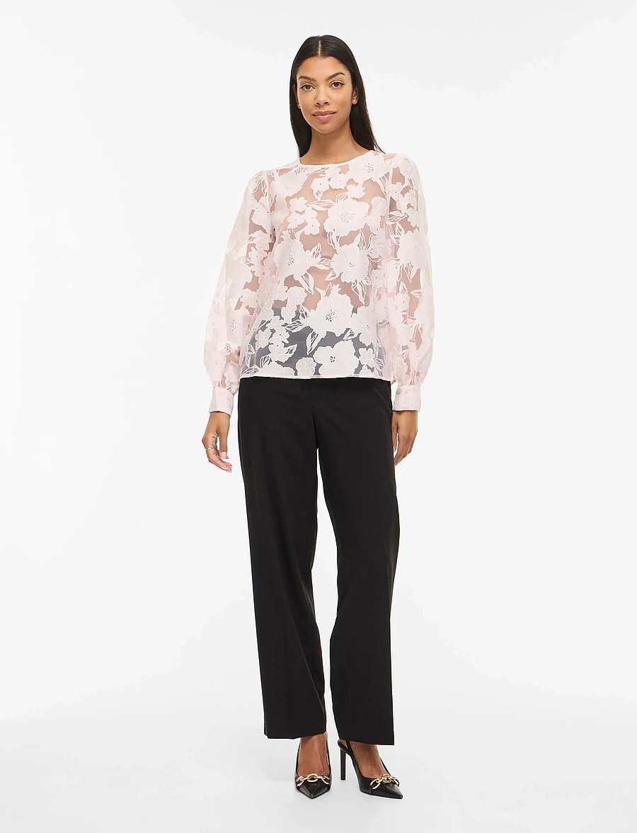 Vila - VIBILLIE O-NECK L/S TOP - langærmede bluser - cherry blossom - 4
