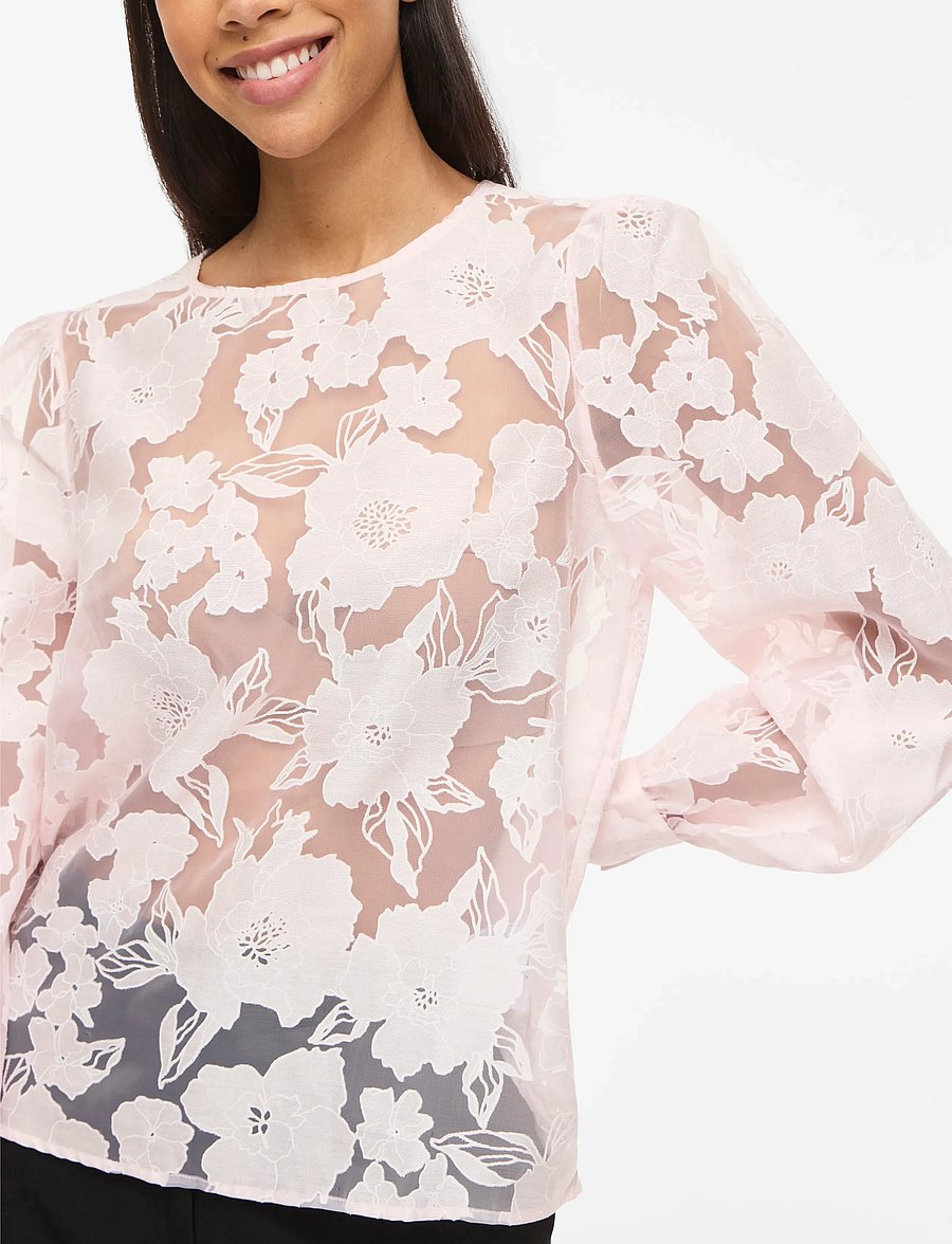 Vila - VIBILLIE O-NECK L/S TOP - langærmede bluser - cherry blossom - 5