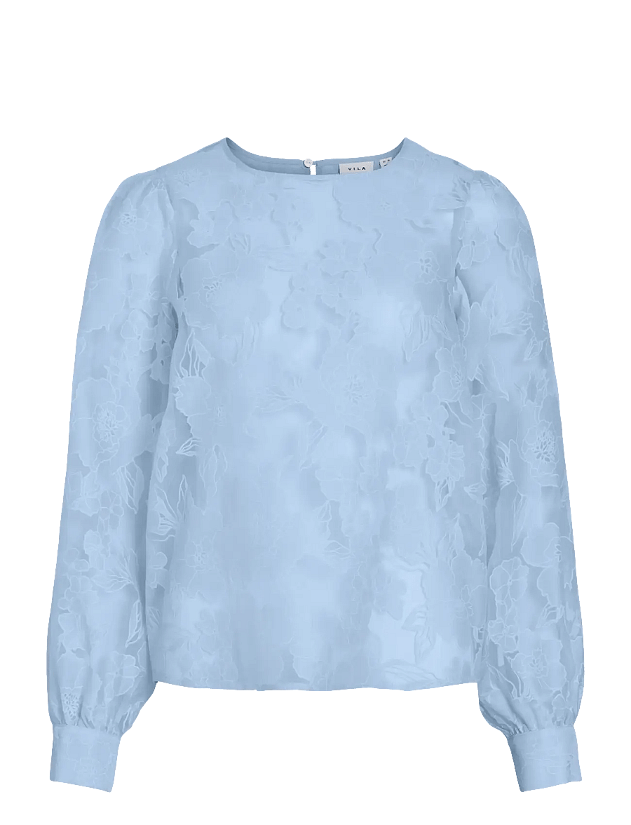 Vila - VIBILLIE O-NECK L/S TOP - langærmede bluser - nantucket breeze - 1
