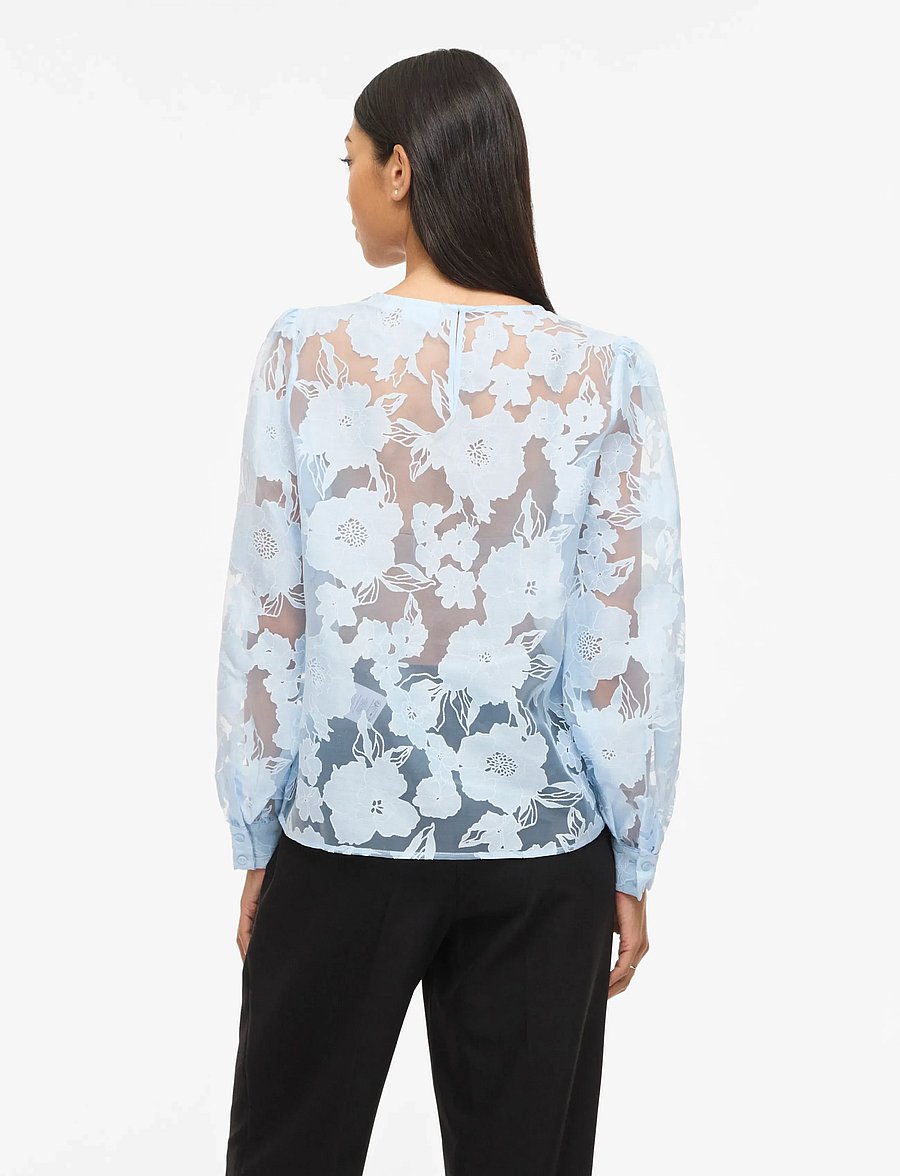 Vila - VIBILLIE O-NECK L/S TOP - langærmede bluser - nantucket breeze - 3