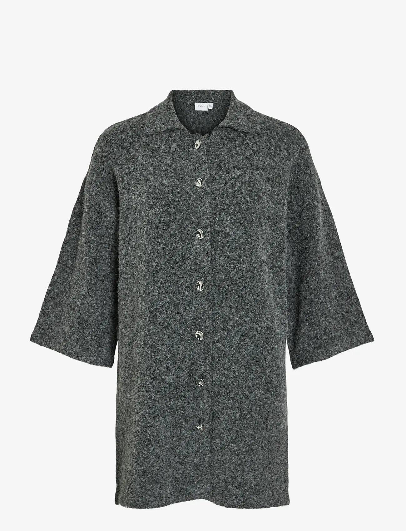 Vila - VILAURI 3/4 SLEEVE KNIT DRESS - medium grey melange - 0