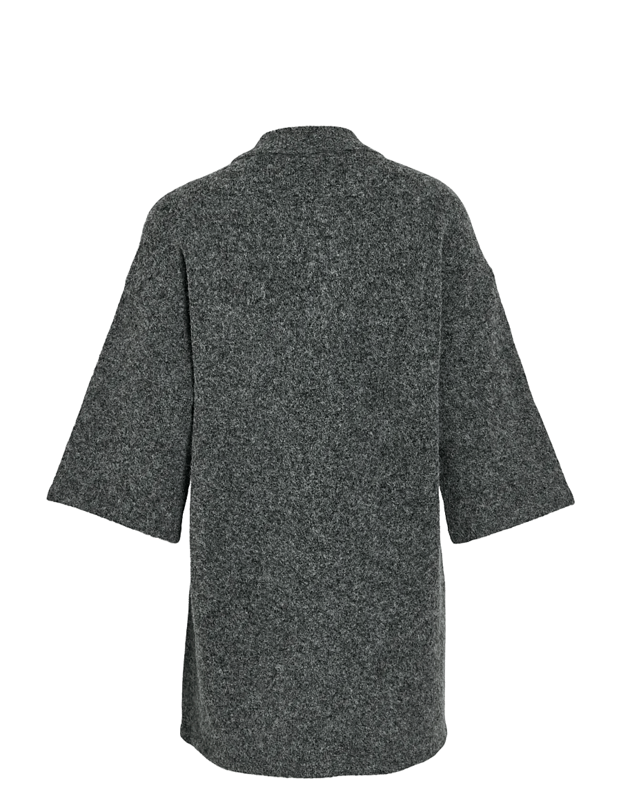 Vila - VILAURI 3/4 SLEEVE KNIT DRESS - hemdkleider - medium grey melange - 2