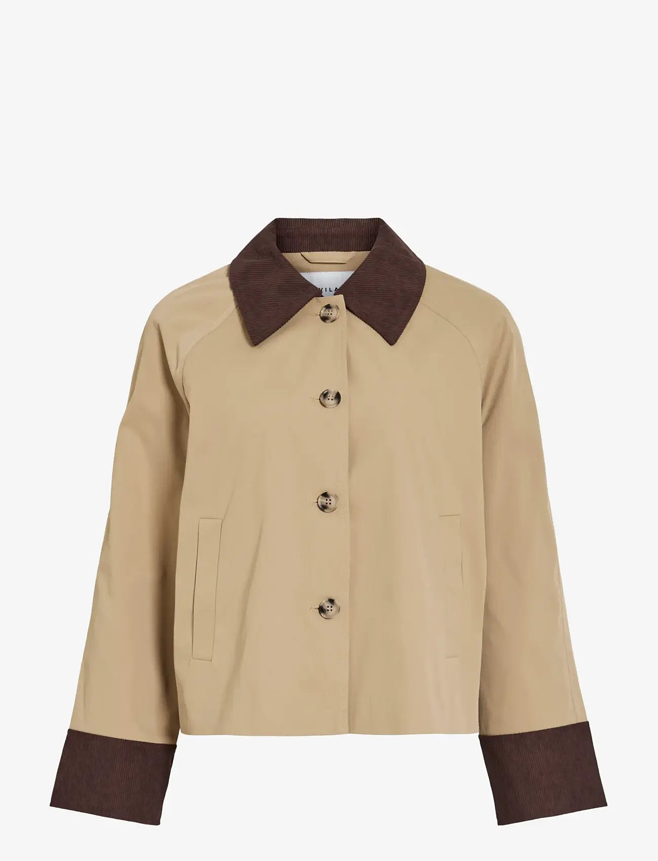 Vila - VIEMELIE L/S JACKET/TB/BFS - höstjackor - travertine - 1