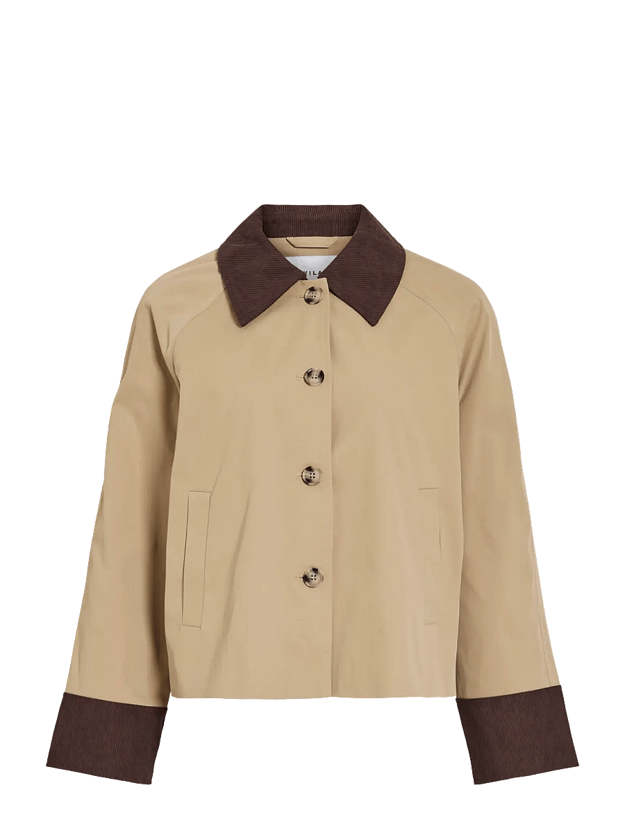 Vila - VIEMELIE L/S JACKET/TB/BFS - leichte jacken - travertine - 1
