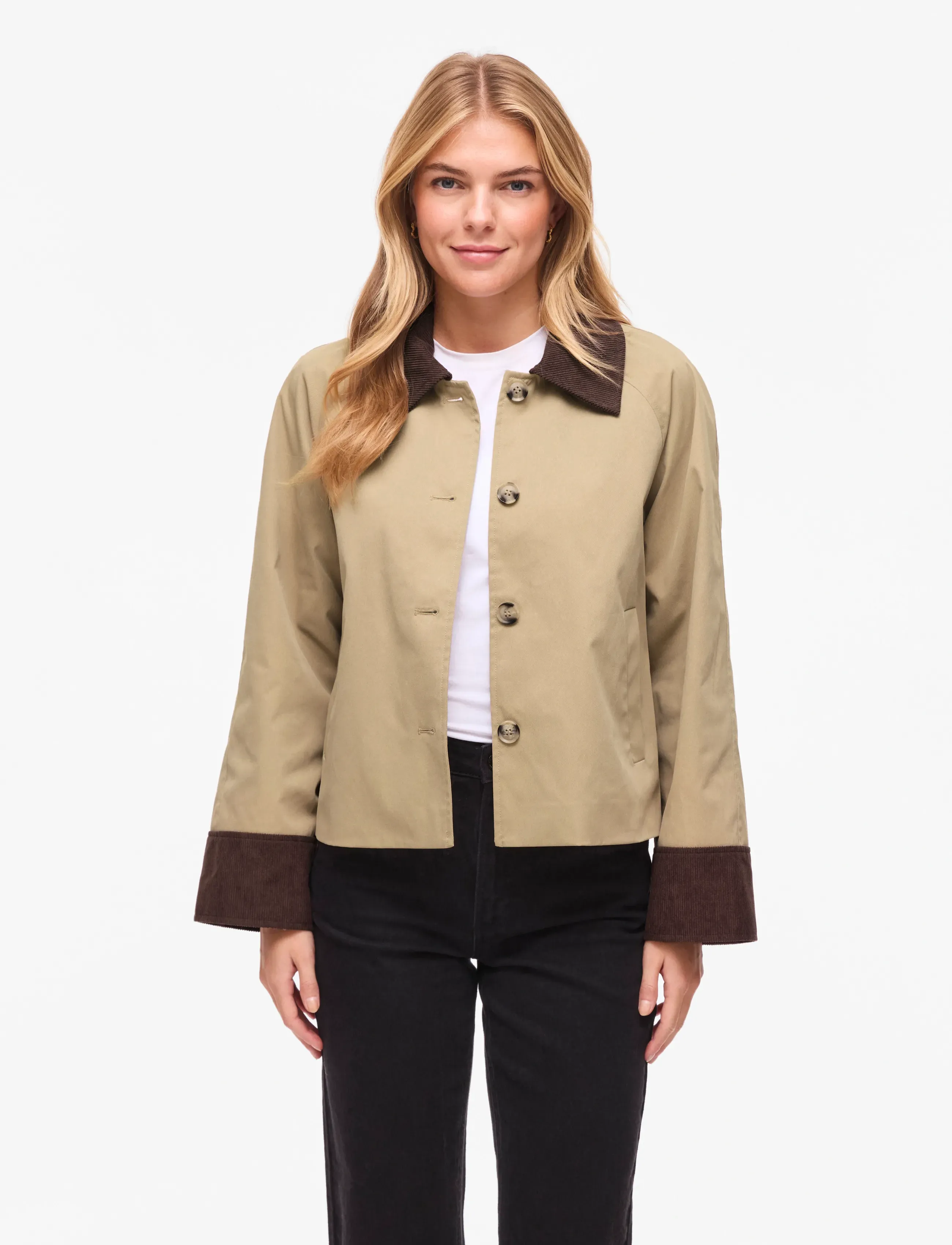 Vila VIEMELIE L/S JACKET/TB/BFS - Transitional Layering - TRAVERTINE / beige