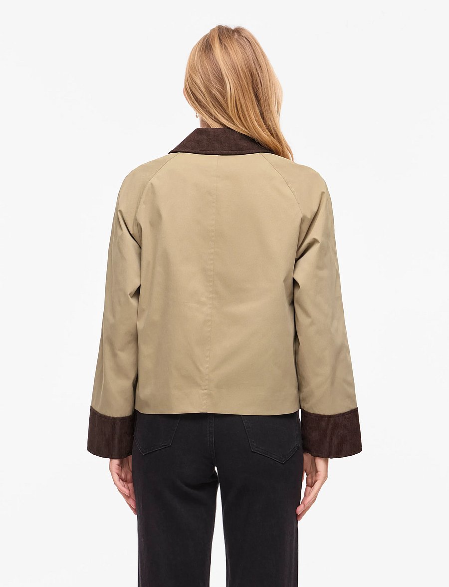 Vila - VIEMELIE L/S JACKET/TB/BFS - leichte jacken - travertine - 3