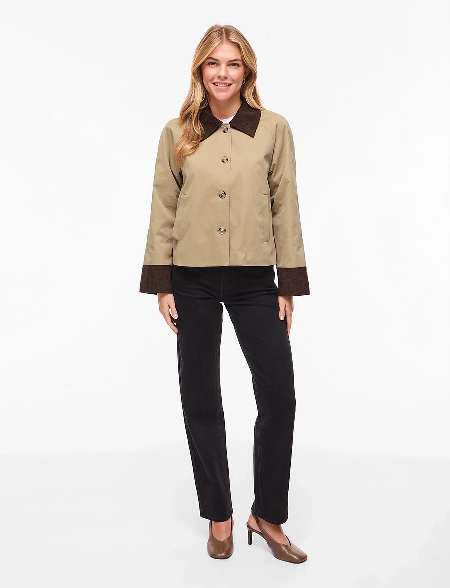Vila - VIEMELIE L/S JACKET/TB/BFS - leichte jacken - travertine - 4