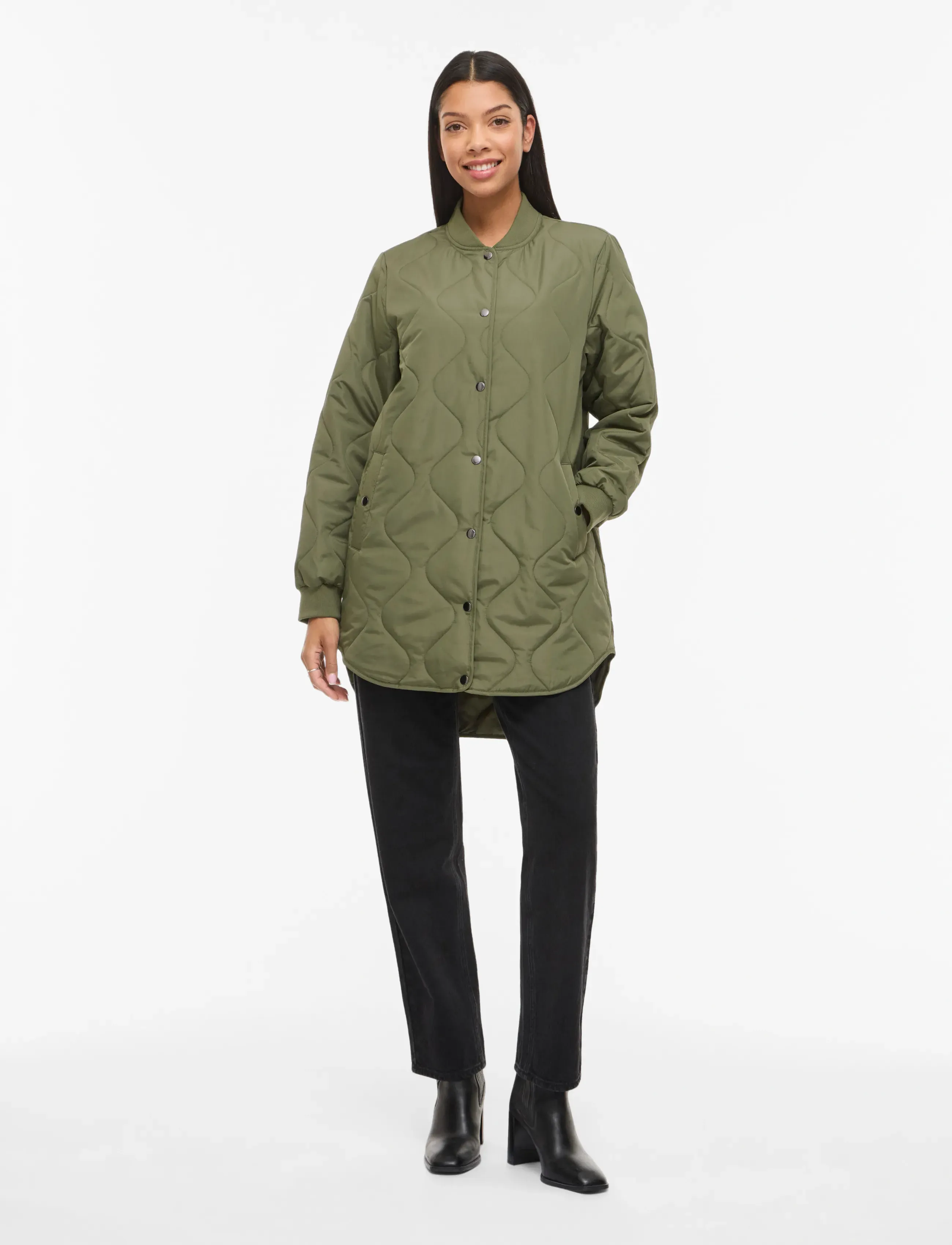 Vila - VITATE L/S QUILT JACKET - NOOS - kevättakit - olivine - 4