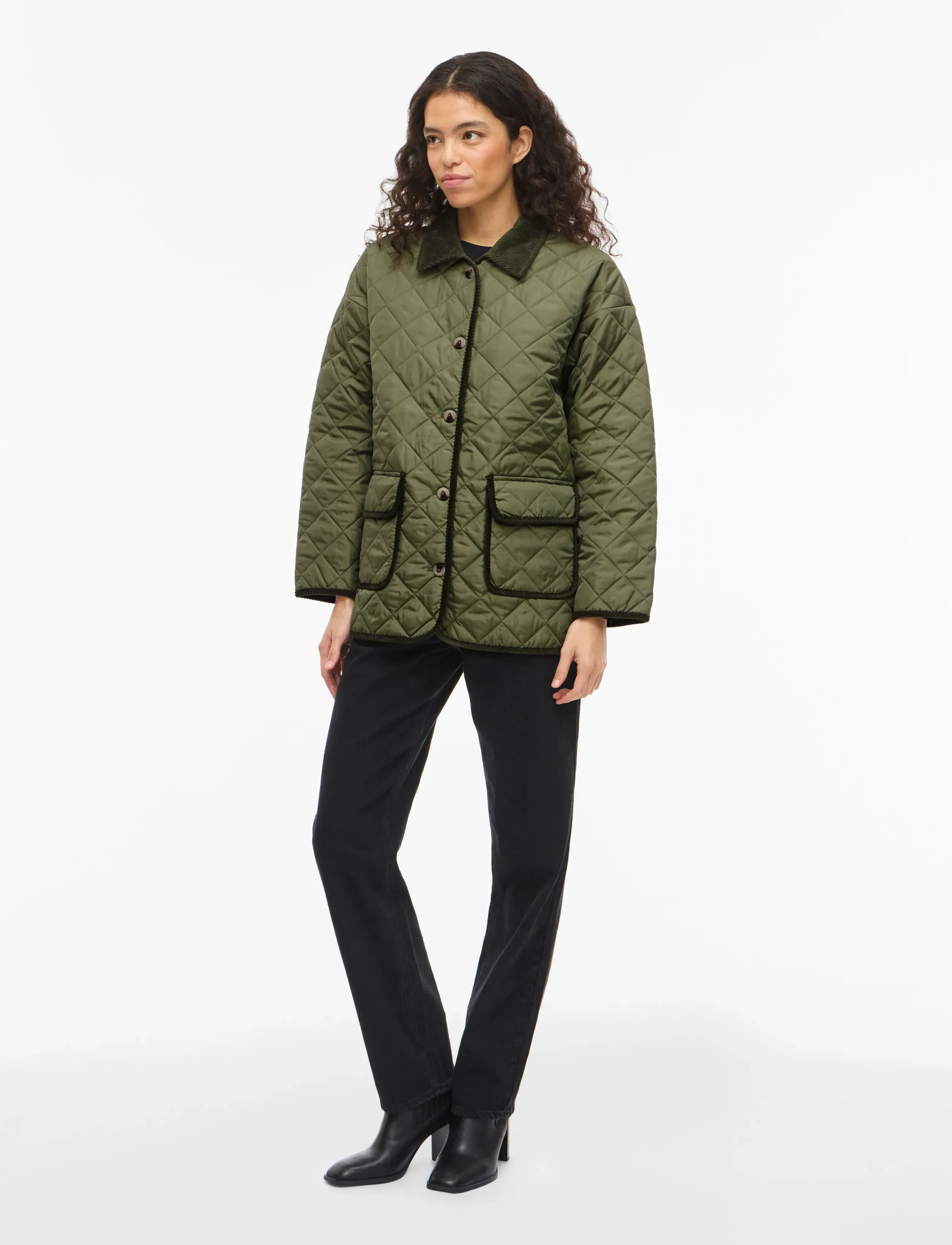 Vila VIANGO L/S JACKET/TB - Vila - OLIVINE / green