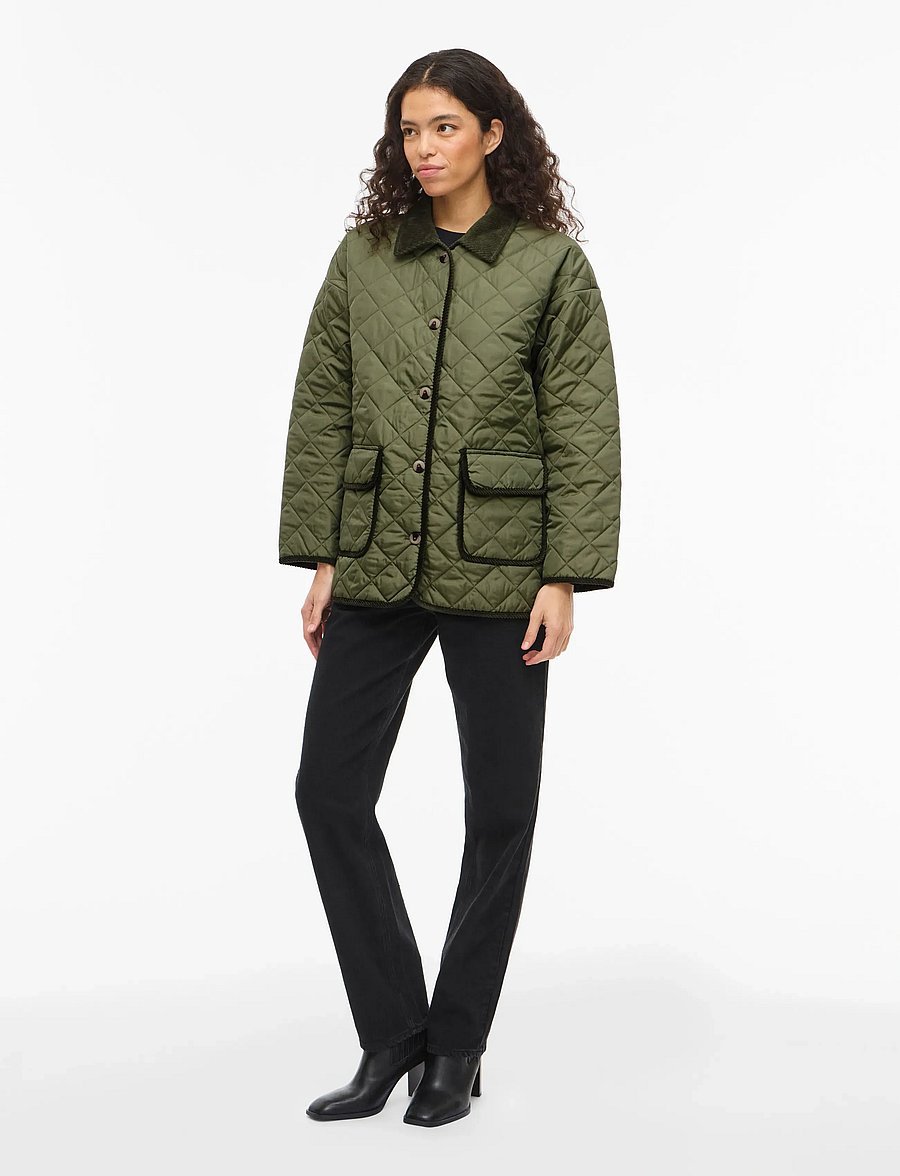 Vila - VIANGO L/S JACKET/TB - quilted jakker - olivine - 0