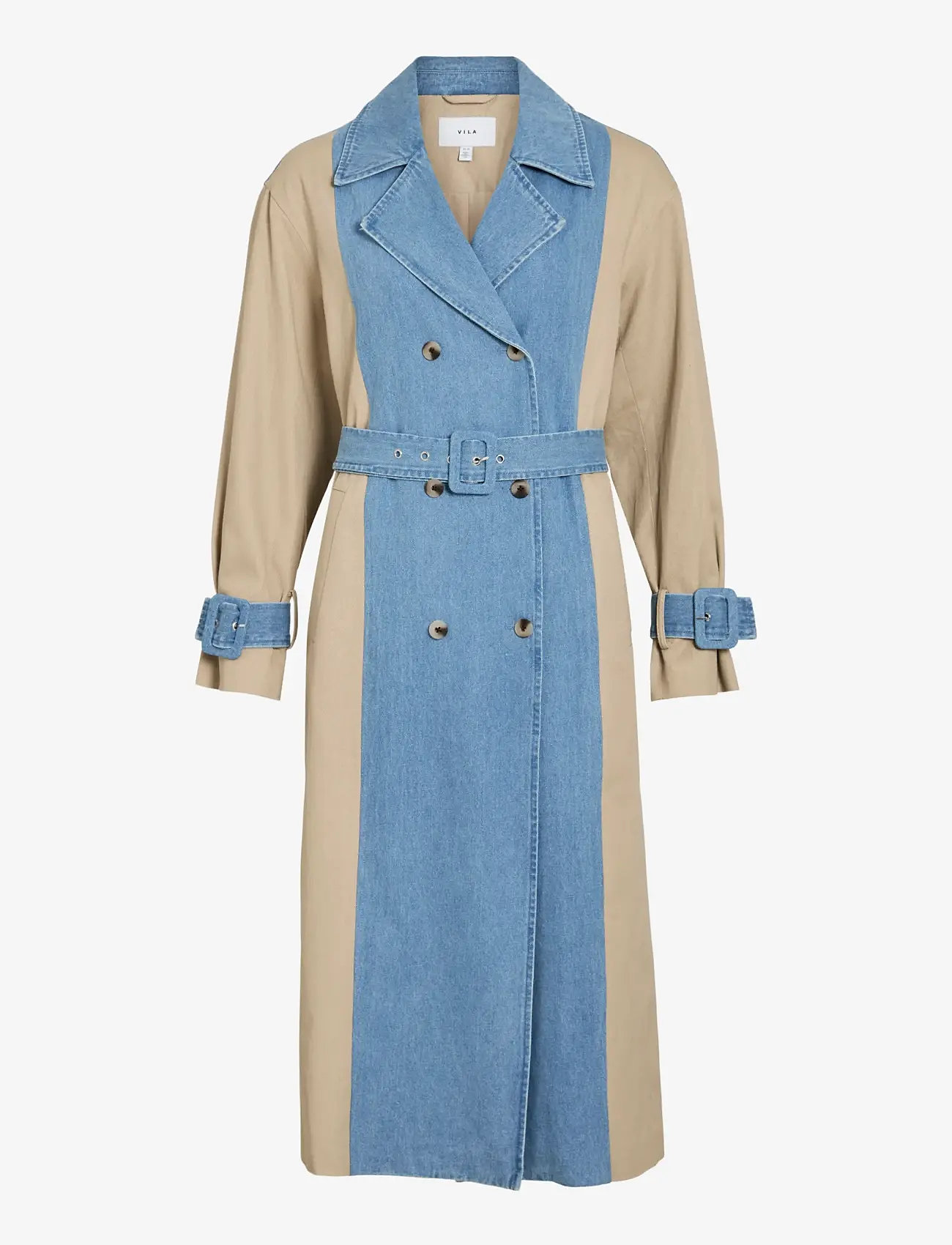Vila - VIBERA L/S CONTRAST DENIM TRENCHCOAT - trenchcoats - medium blue denim - 1