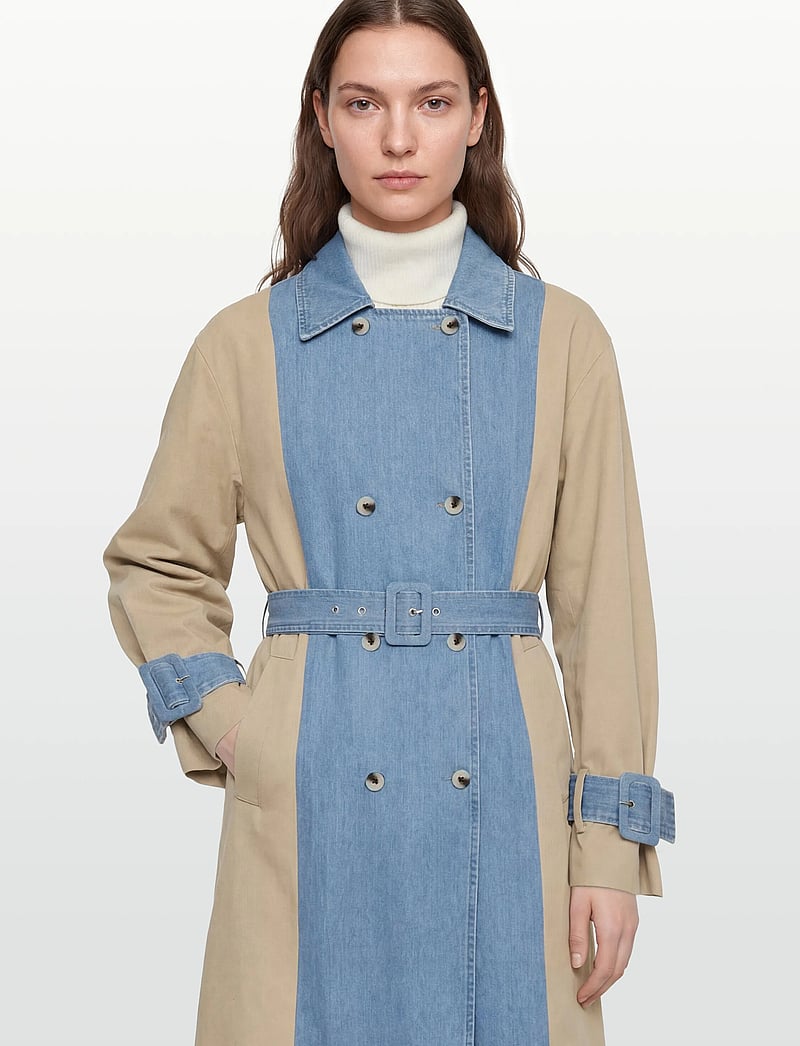 Vila - VIBERA L/S CONTRAST DENIM TRENCHCOAT - trenchcoats - medium blue denim - 3