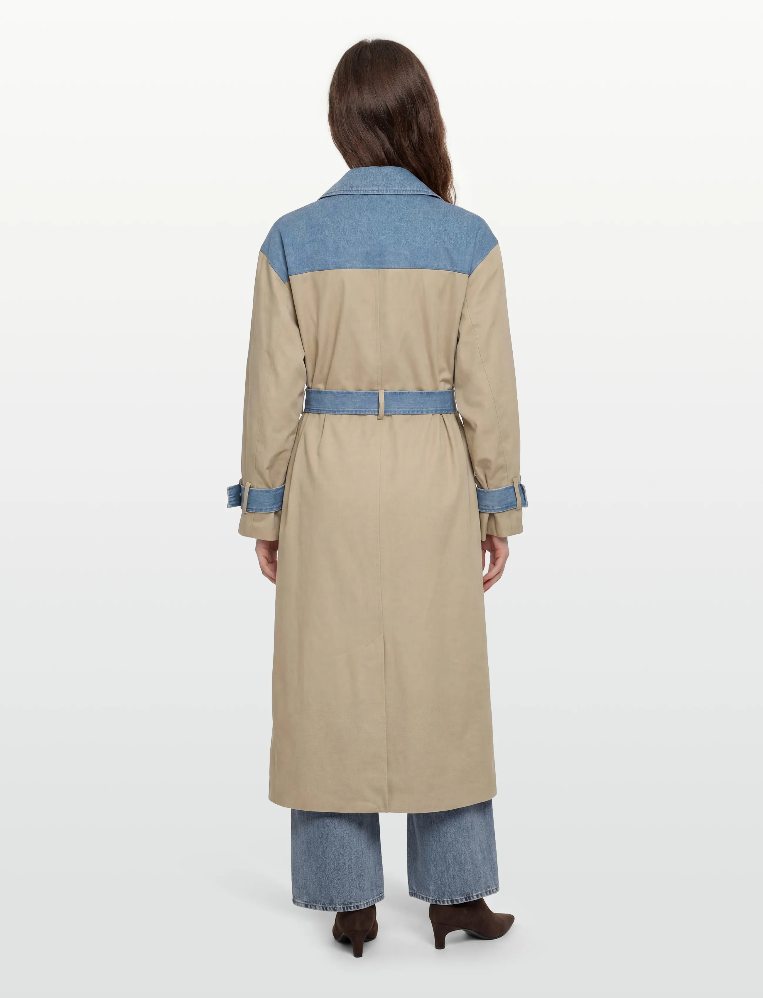 Vila - VIBERA L/S CONTRAST DENIM TRENCHCOAT - trenchcoats - medium blue denim - 4