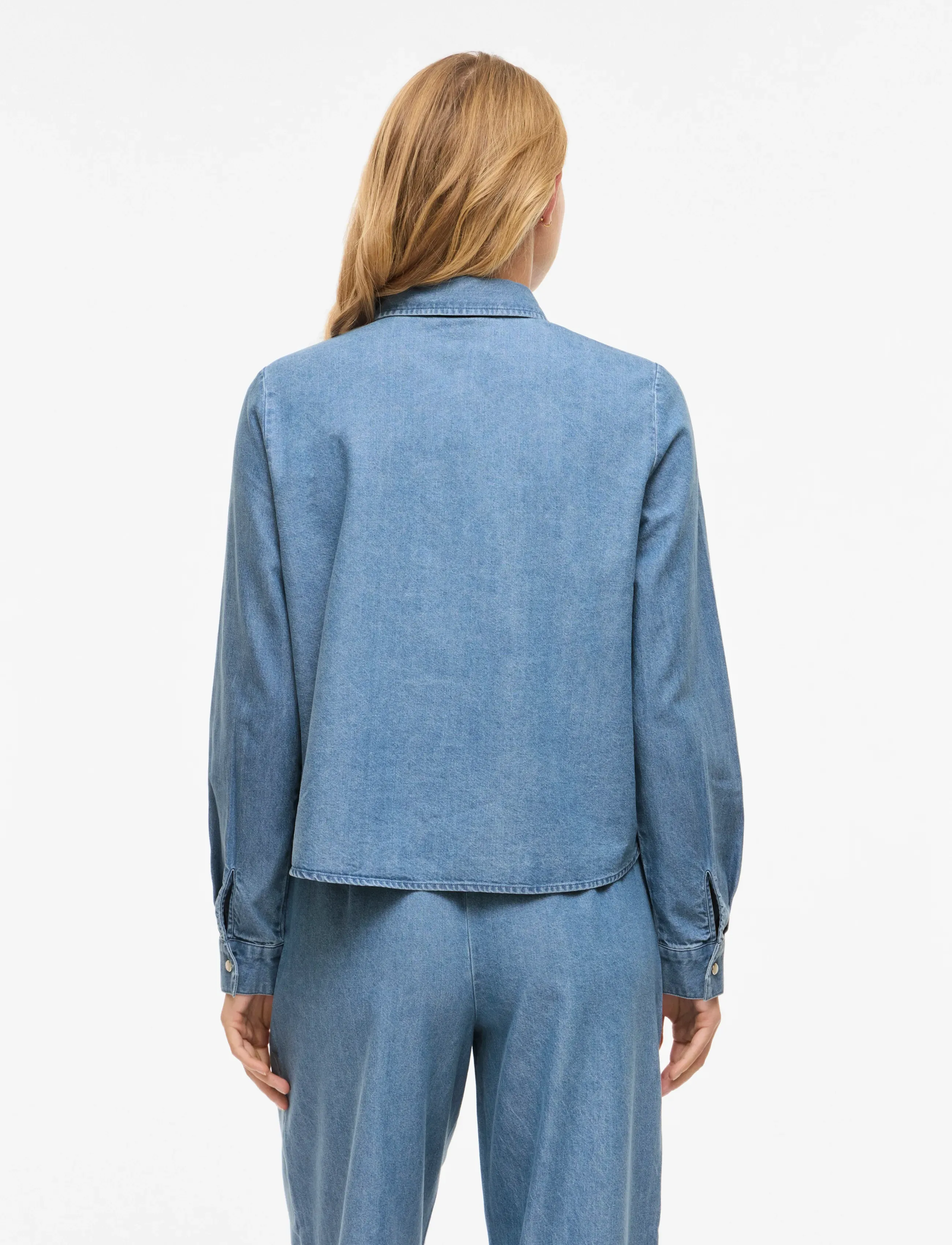 Vila - VICONGA L/S BOW DENIM SHIRT - jeanshemden - light blue denim - 3