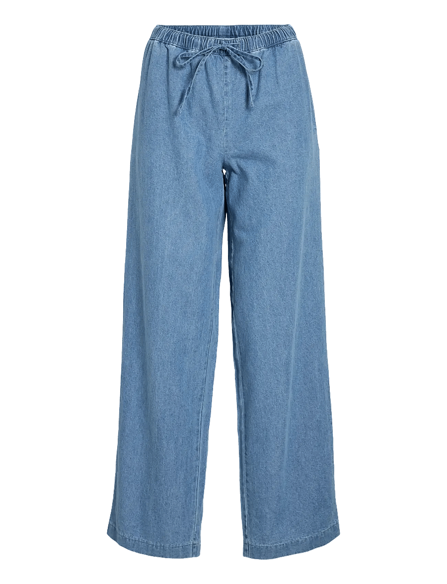 Vila - VICONGA RW STRING DENIM PANTS - laia säärega püksid - light blue denim - 1