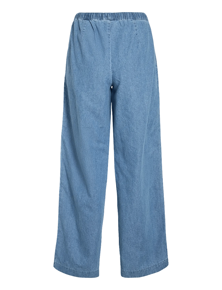 Vila - VICONGA RW STRING DENIM PANTS - laia säärega püksid - light blue denim - 2