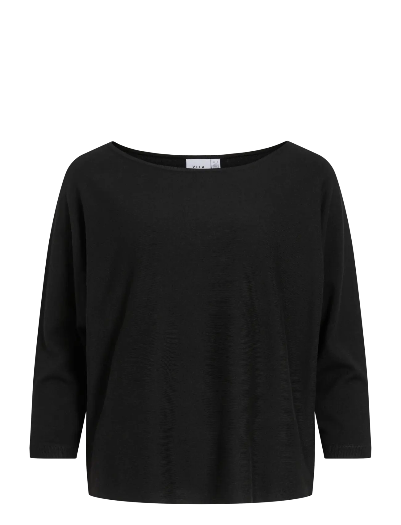 VILA Vimalu Boatneck 3/4 Sleeve Knit Oberteil-Noos Schwarz - S - Damen