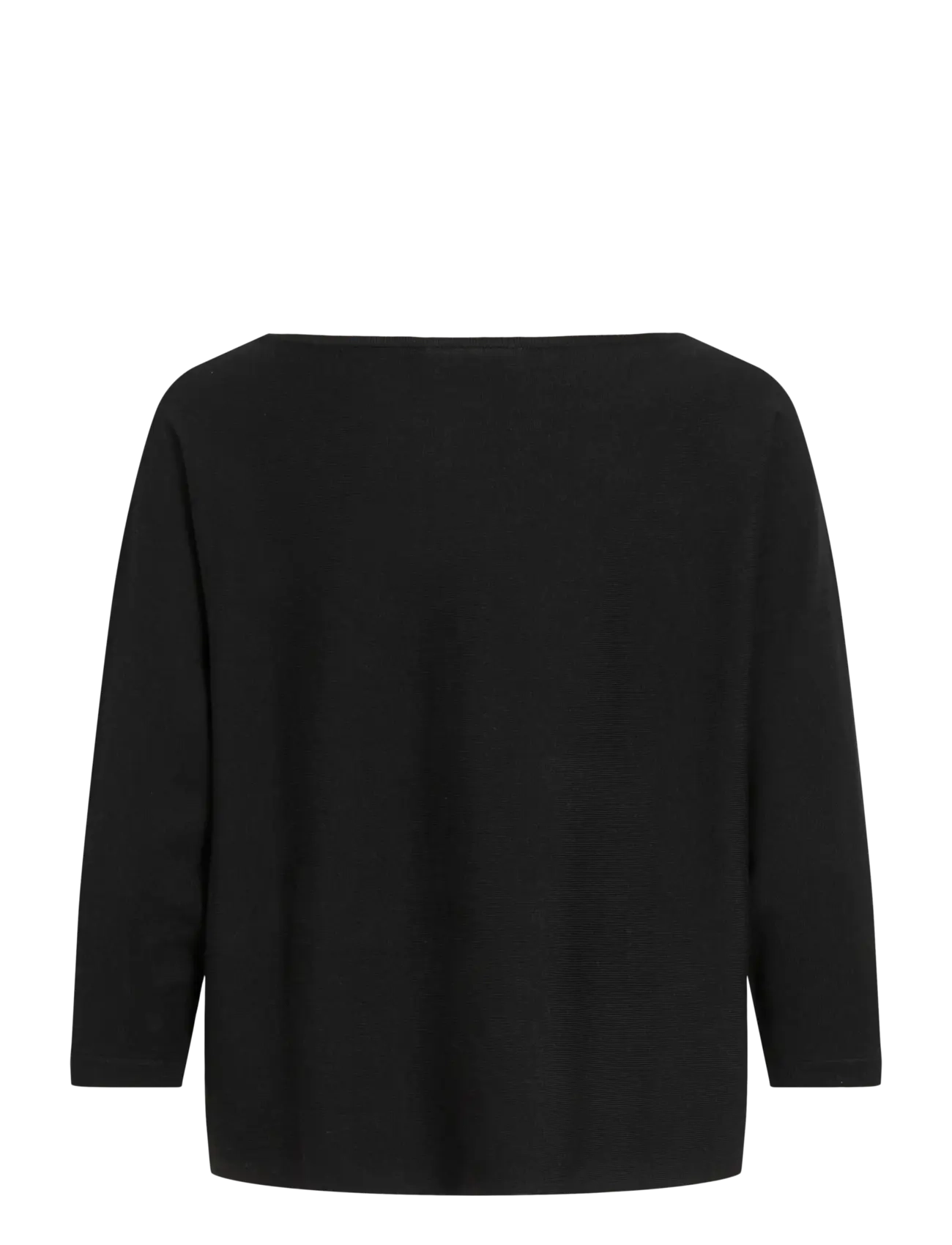 Vila - VIMALU BOATNECK 3/4 SLEEVE KNIT TOP-NOOS - striktrøjer - black beauty - 2