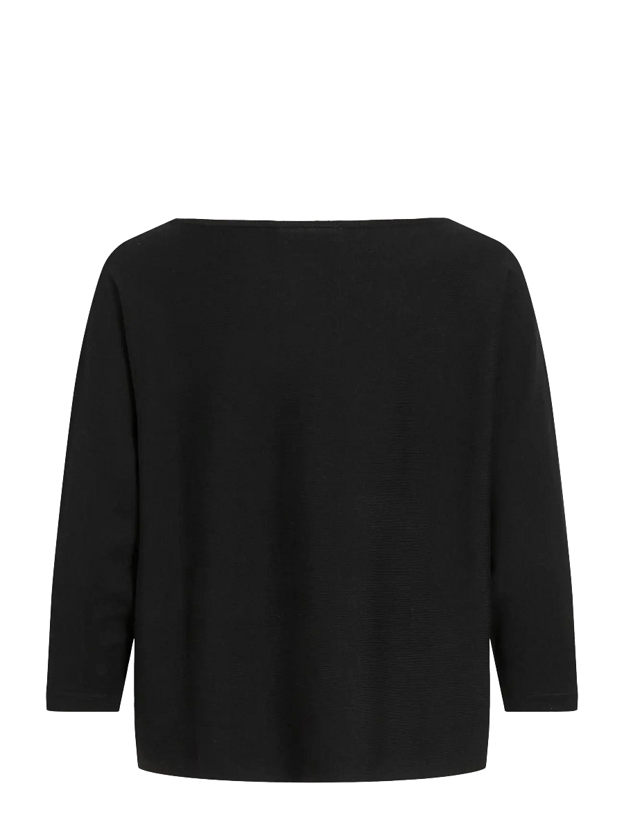 Vila - VIMALU BOATNECK 3/4 SLEEVE KNIT TOP-NOOS - pullover - black beauty - 2