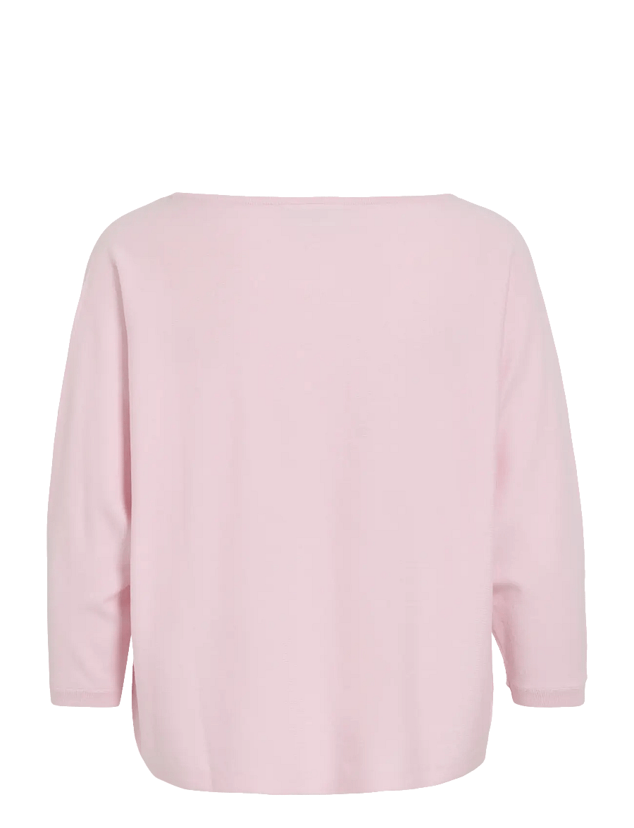 Vila - VIMALU BOATNECK 3/4 SLEEVE KNIT TOP-NOOS - striktrøjer - cherry blossom - 2
