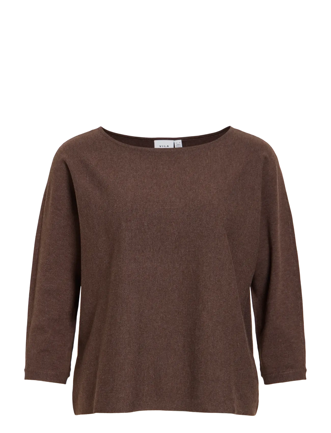 VILA Vimalu Boatneck 3/4 Sleeve Knit Oberteil-Noos Braun - XL - Damen