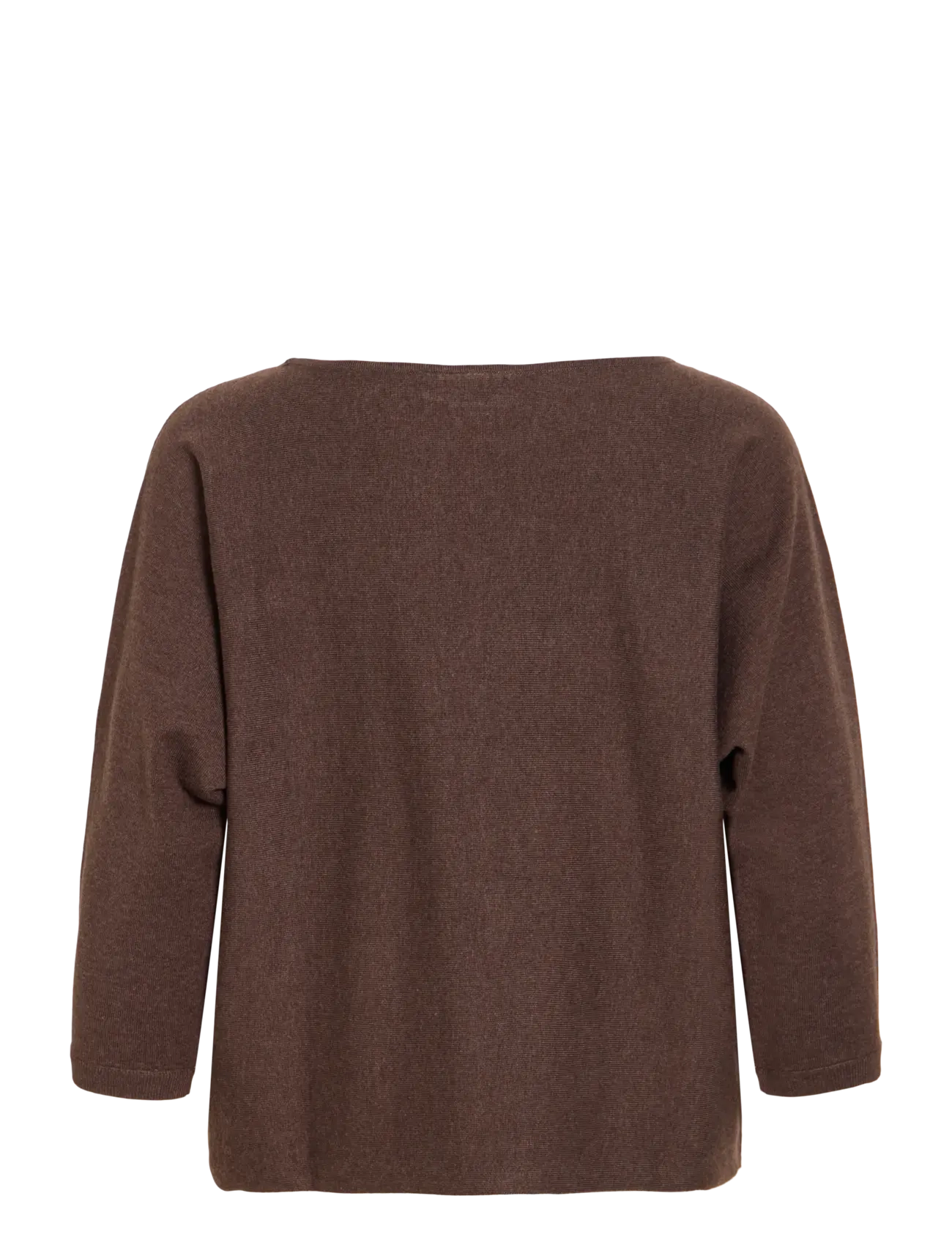 Vila - VIMALU BOATNECK 3/4 SLEEVE KNIT TOP-NOOS - striktrøjer - coffee bean - 2