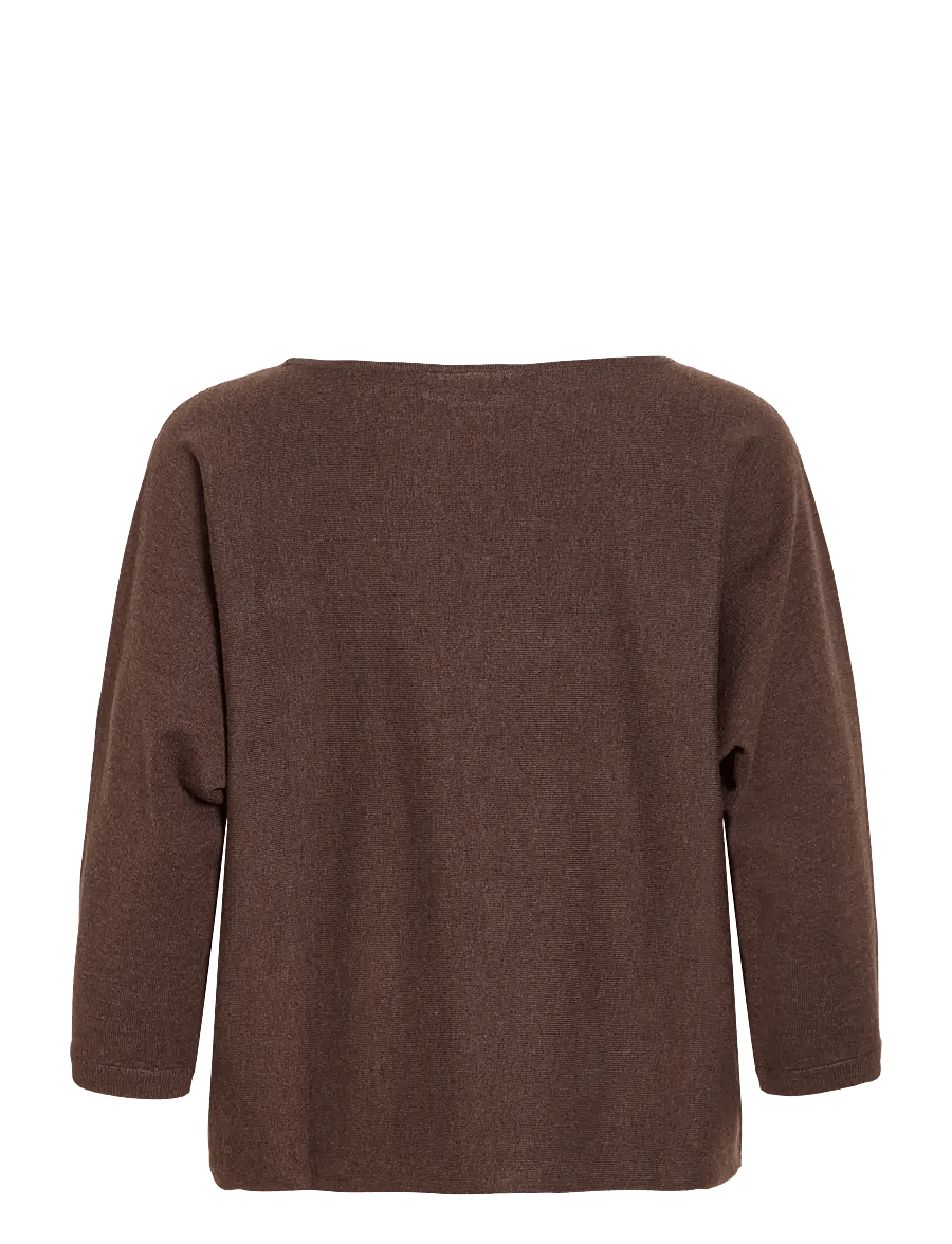 Vila - VIMALU BOATNECK 3/4 SLEEVE KNIT TOP-NOOS - pullover - coffee bean - 2