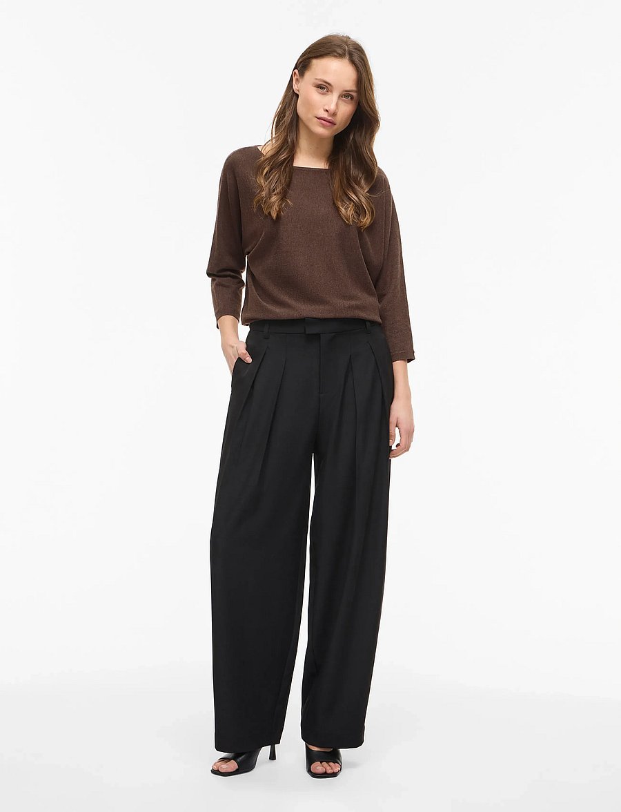 Vila - VIMALU BOATNECK 3/4 SLEEVE KNIT TOP-NOOS - pullover - coffee bean - 4
