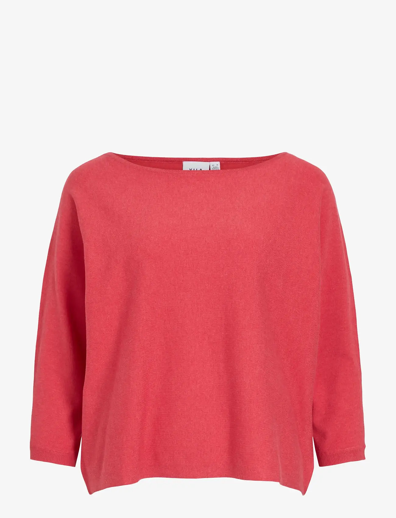 Vila - VIMALU BOATNECK 3/4 SLEEVE KNIT TOP-NOOS - pullover - hibiscus - 1