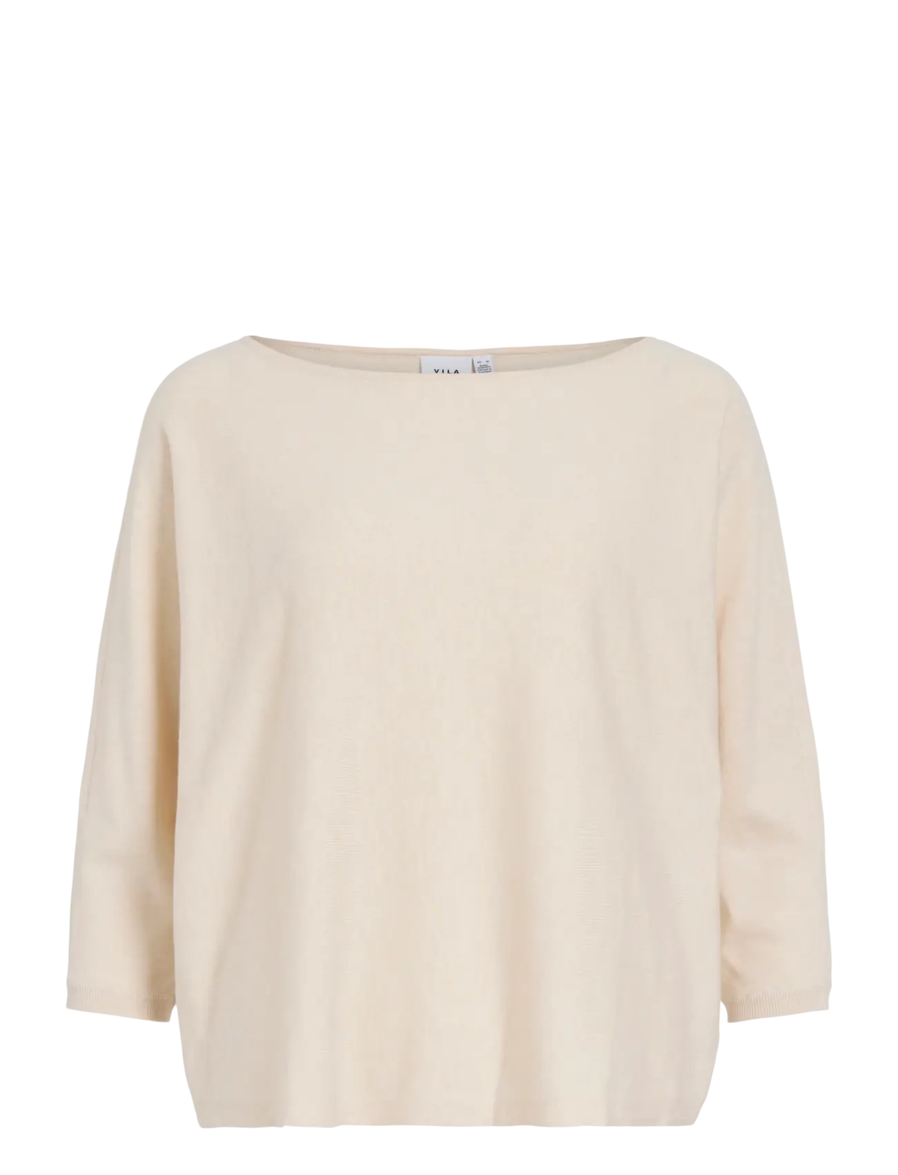 Vila VIMALU BOATNECK 3/4 SLEEVE KNIT TOP-NOOS - Pullover - SANDSHELL / cream