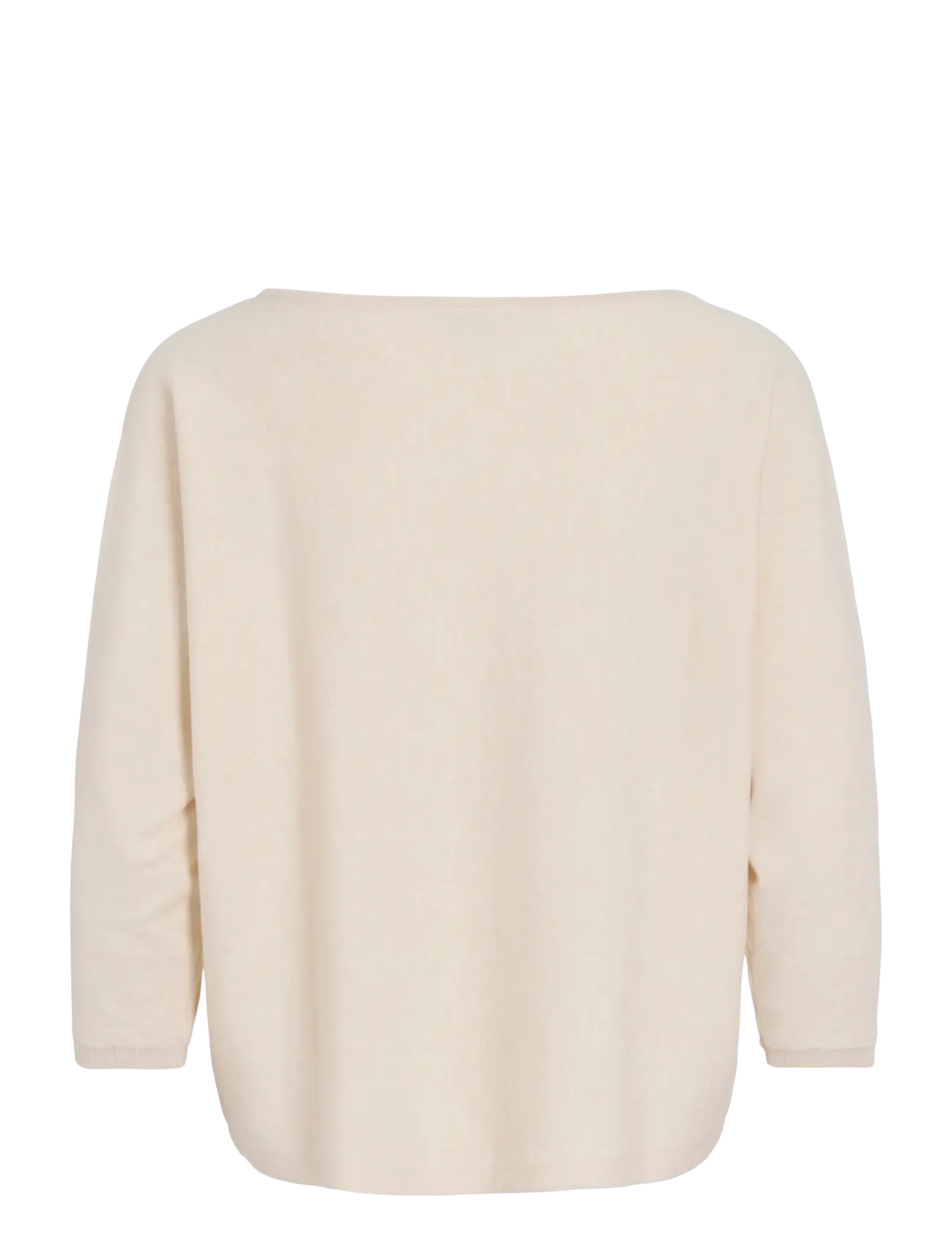 Vila - VIMALU BOATNECK 3/4 SLEEVE KNIT TOP-NOOS - striktrøjer - sandshell - 2