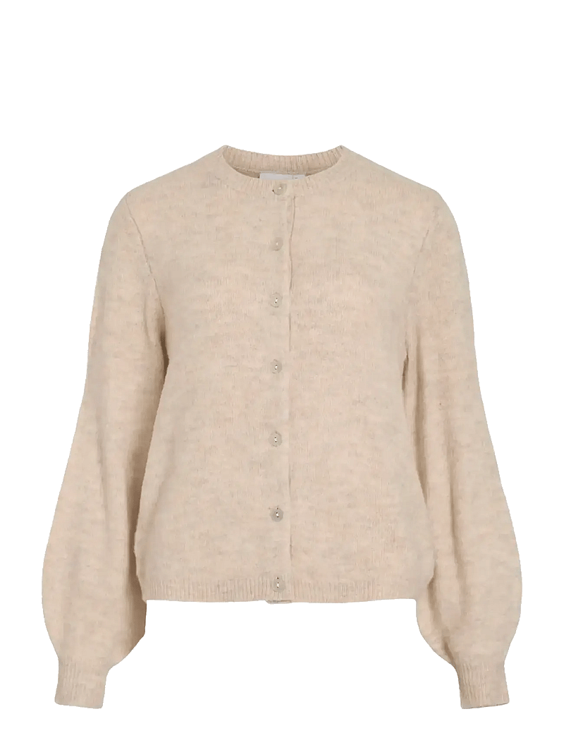 Vila - VIGLADYS O-NECK L/S KNIT CARDIGAN/TES - cardigans - super light natural melan - 0