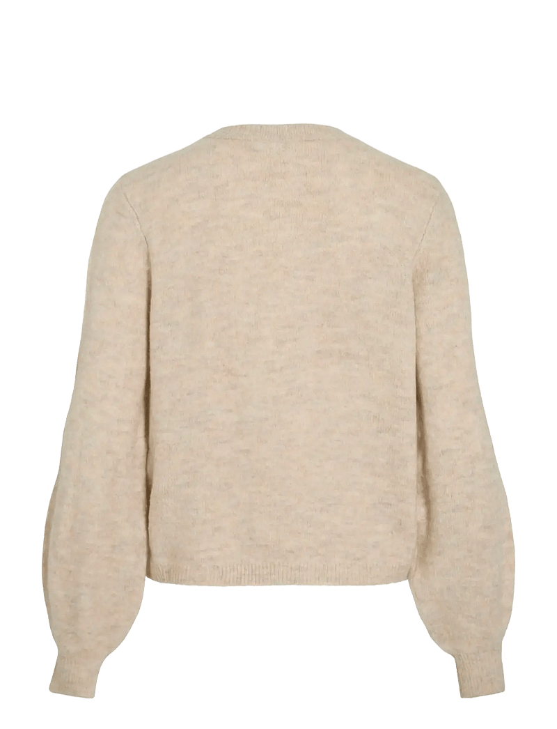 Vila - VIGLADYS O-NECK L/S KNIT CARDIGAN/TES - cardigans - super light natural melan - 1