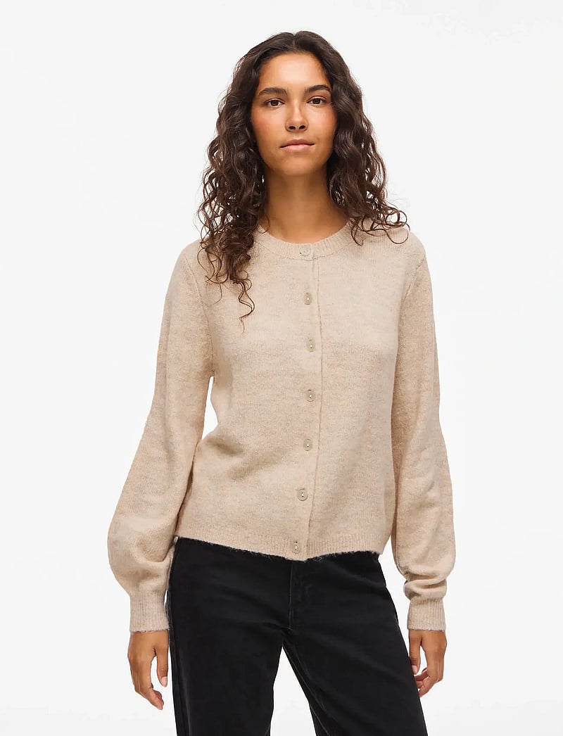 Vila - VIGLADYS O-NECK L/S KNIT CARDIGAN/TES - cardigans - super light natural melan - 2