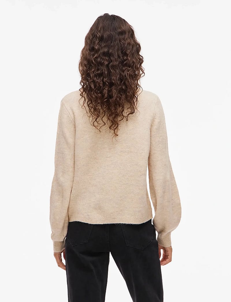 Vila - VIGLADYS O-NECK L/S KNIT CARDIGAN/TES - cardigans - super light natural melan - 3
