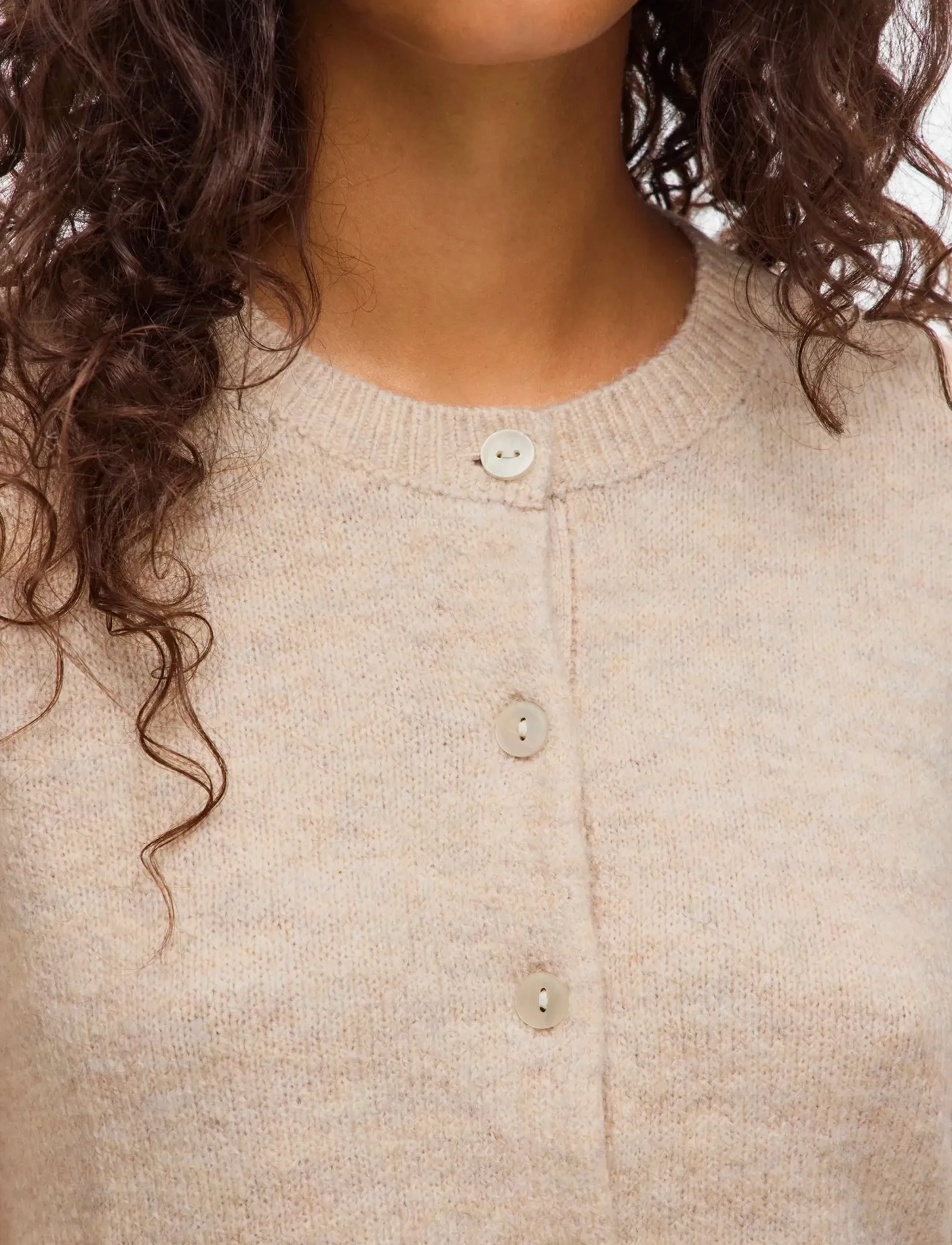 Vila - VIGLADYS O-NECK L/S KNIT CARDIGAN/TES - super light natural melan - 5