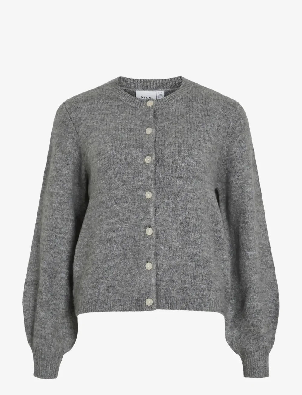 Vila - VIGLADYS O-NECK L/S KNIT CARDIGAN/TES - koftor - medium grey melange - 1