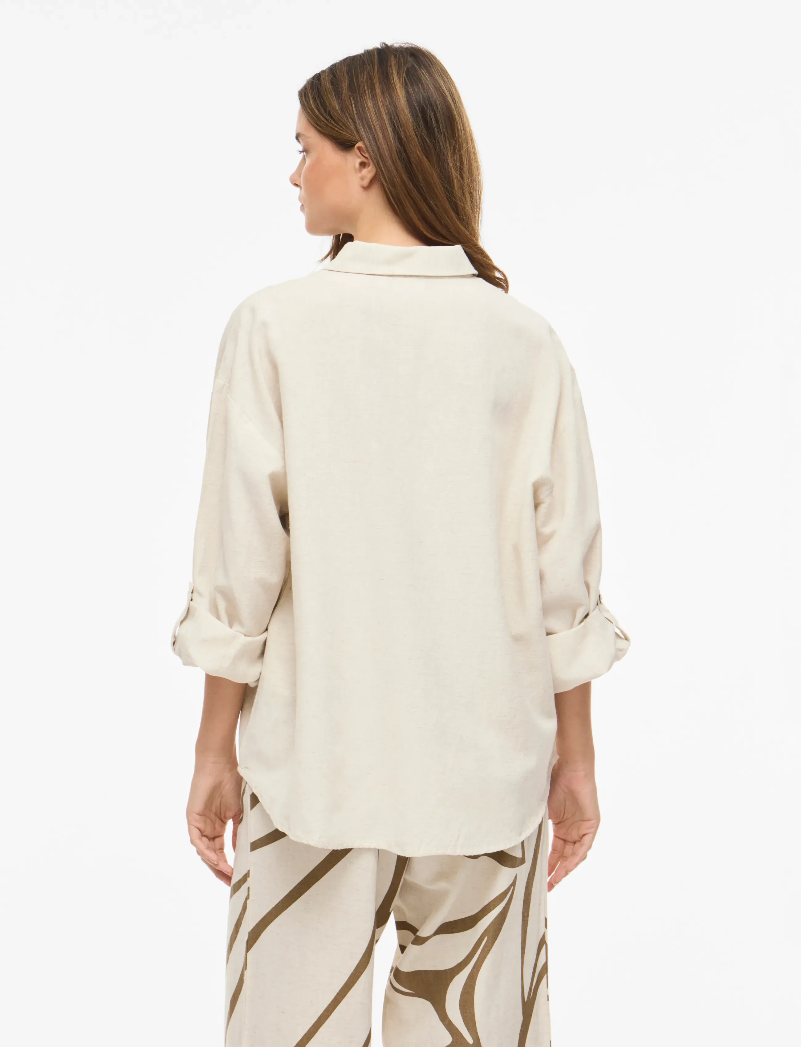 Vila - VIPRISILLA L/S LOOSE SHIRT - NOOS - long-sleeved shirts - super light natural melan - 3