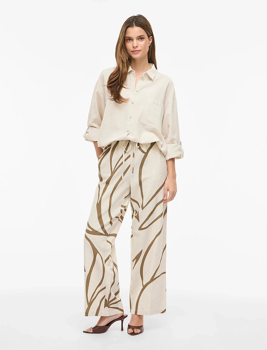 Vila - VIPRISILLA L/S LOOSE SHIRT - NOOS - long-sleeved shirts - super light natural melan - 4