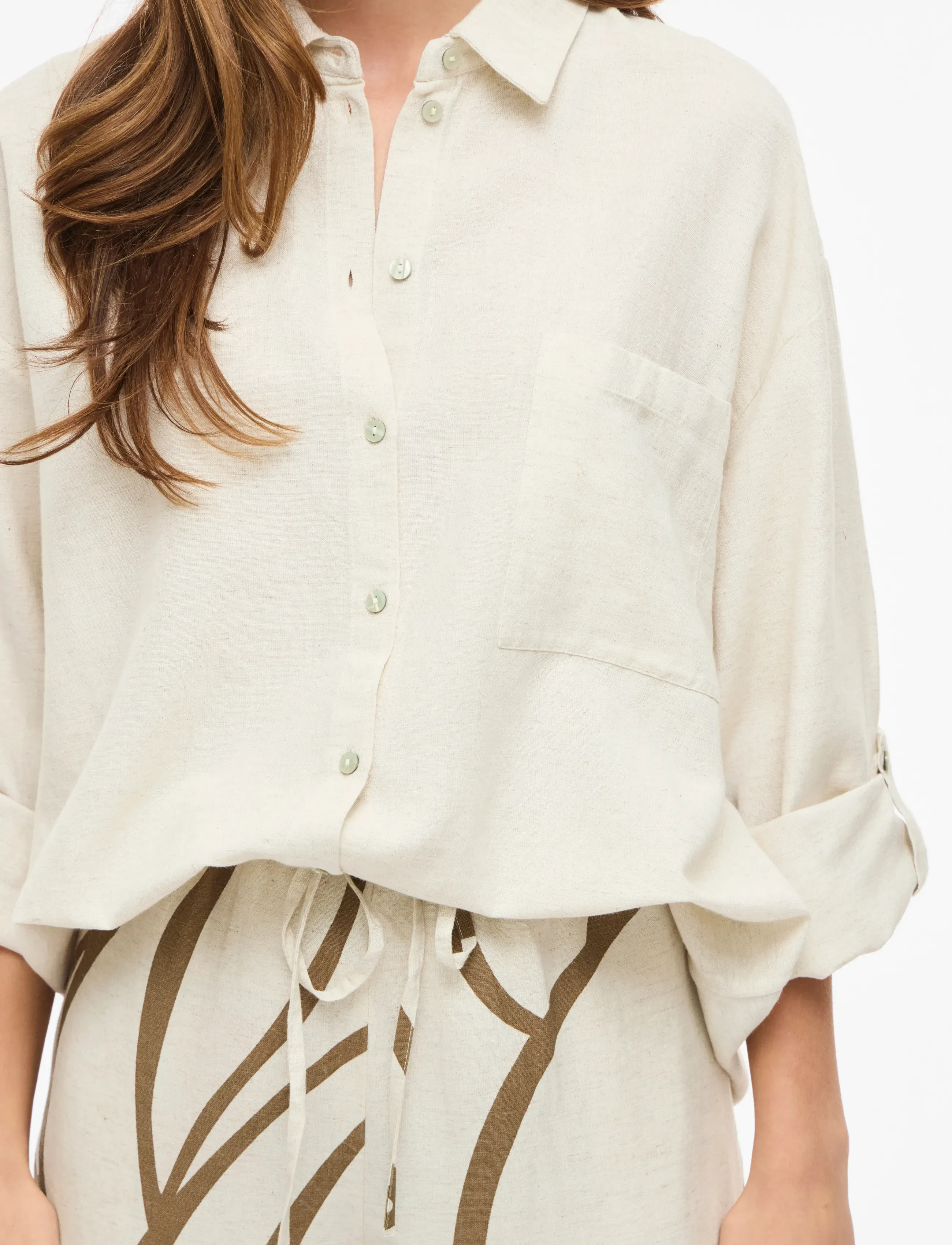 Vila - VIPRISILLA L/S LOOSE SHIRT - NOOS - long-sleeved shirts - super light natural melan - 5