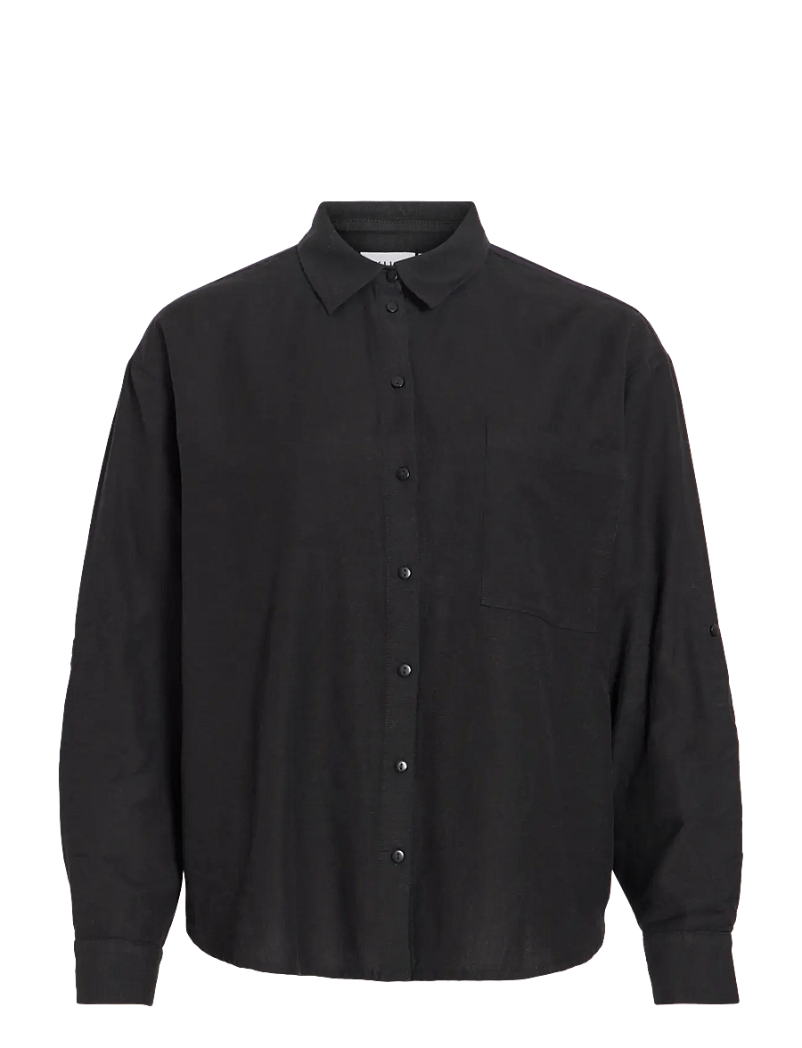 Vila - VIPRISILLA L/S LOOSE SHIRT - NOOS - langärmlige hemden - black beauty - 1
